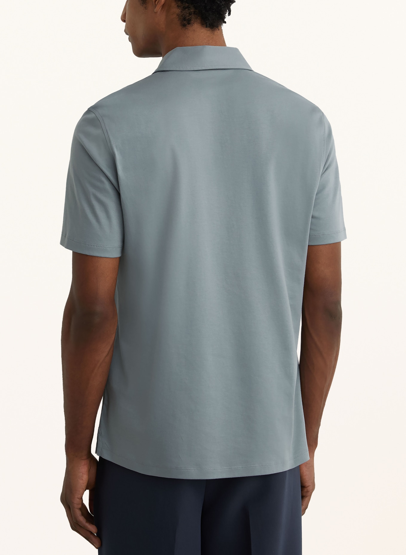 REISS Jersey Polo Shirt EARL: BLUE GRAY