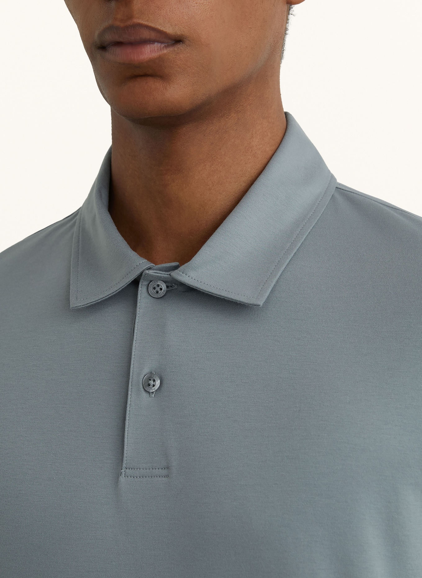 REISS Jersey Polo Shirt EARL: BLUE GRAY