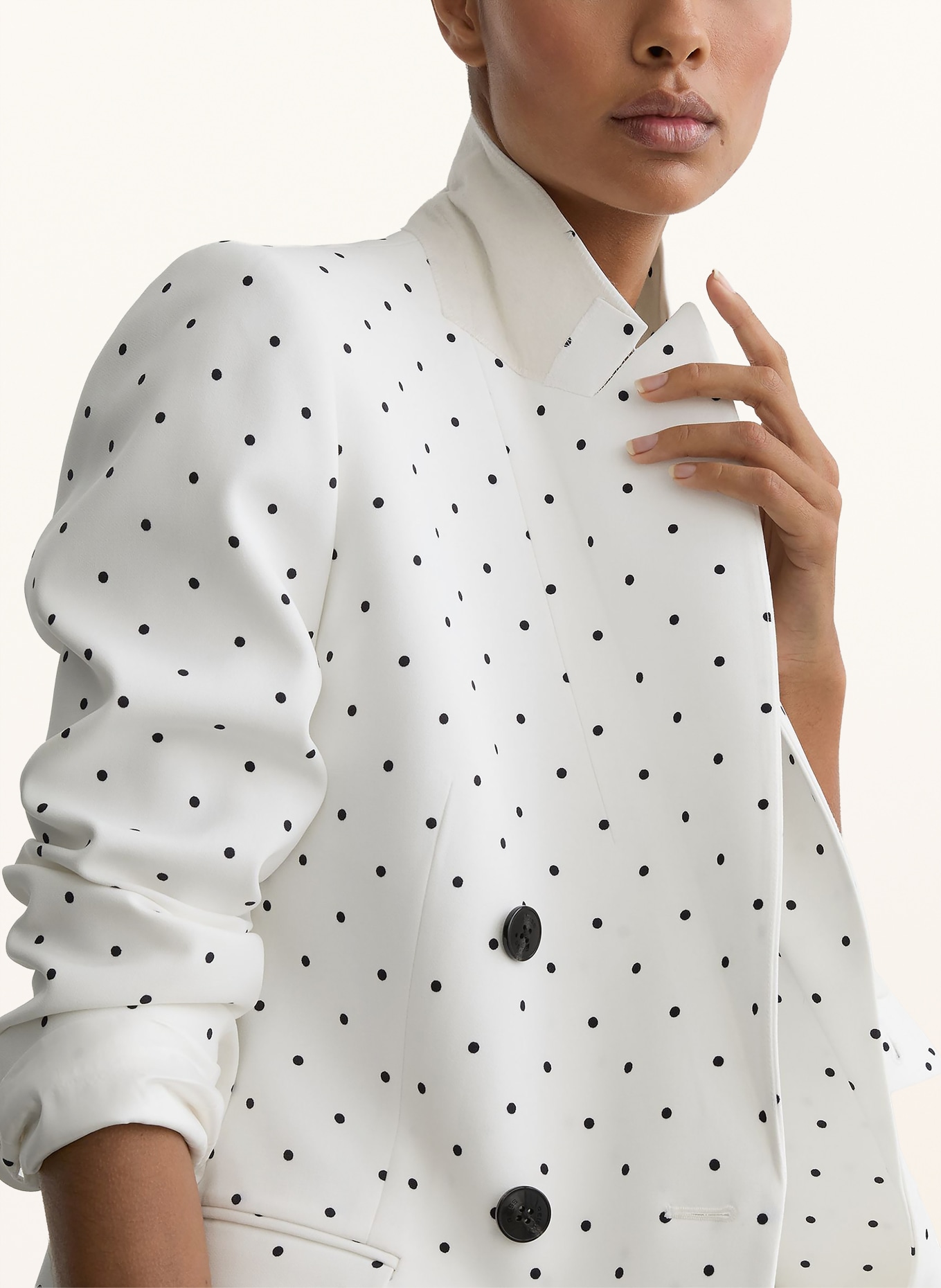 REISS Blazer BEATRIX: WEISS / SCHWARZ
