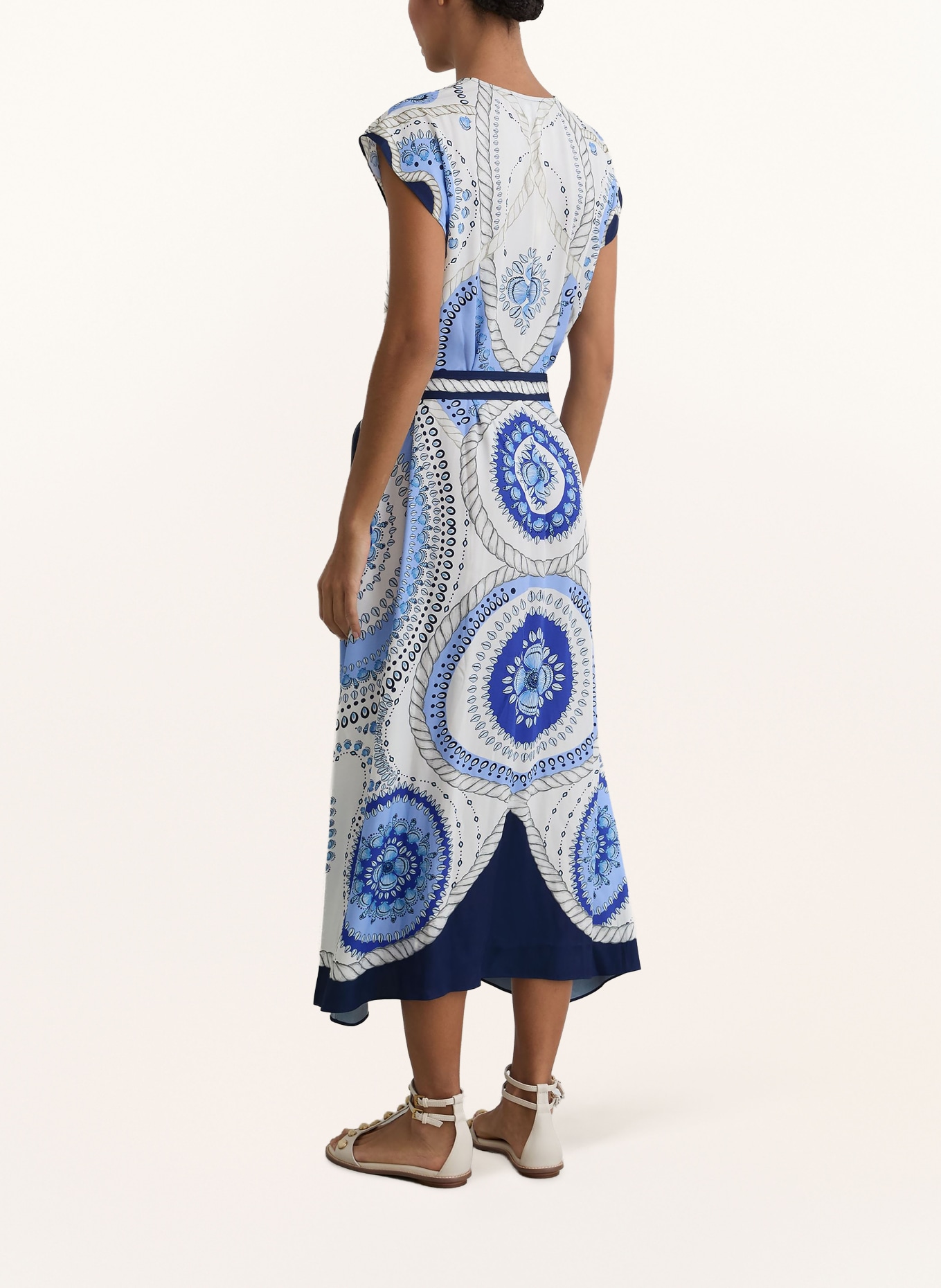 REISS Kleid HEIDI: BLAU / TAUPE / WEISS