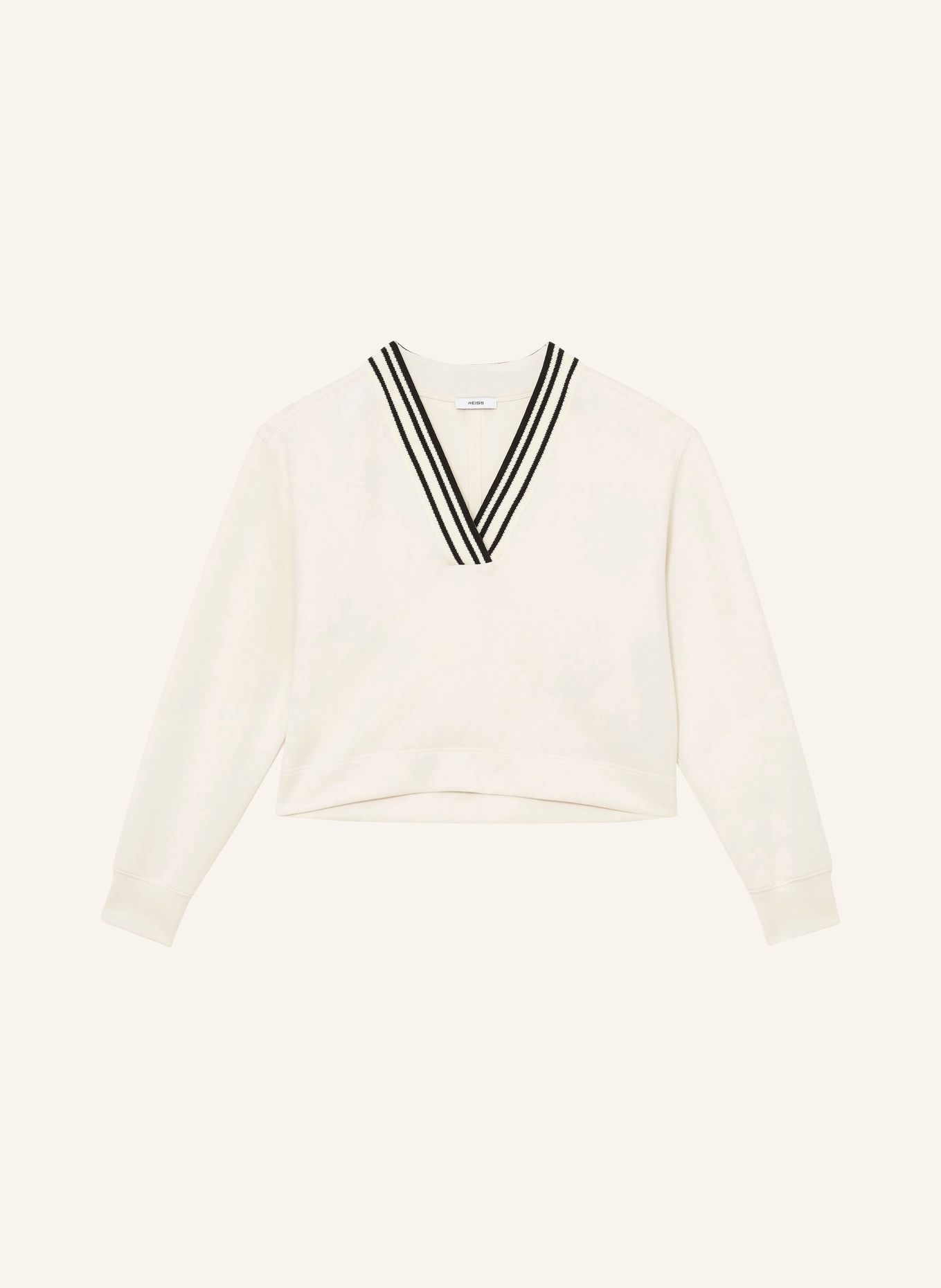 REISS Sweat-shirt VERITY: BLANC / NOIR