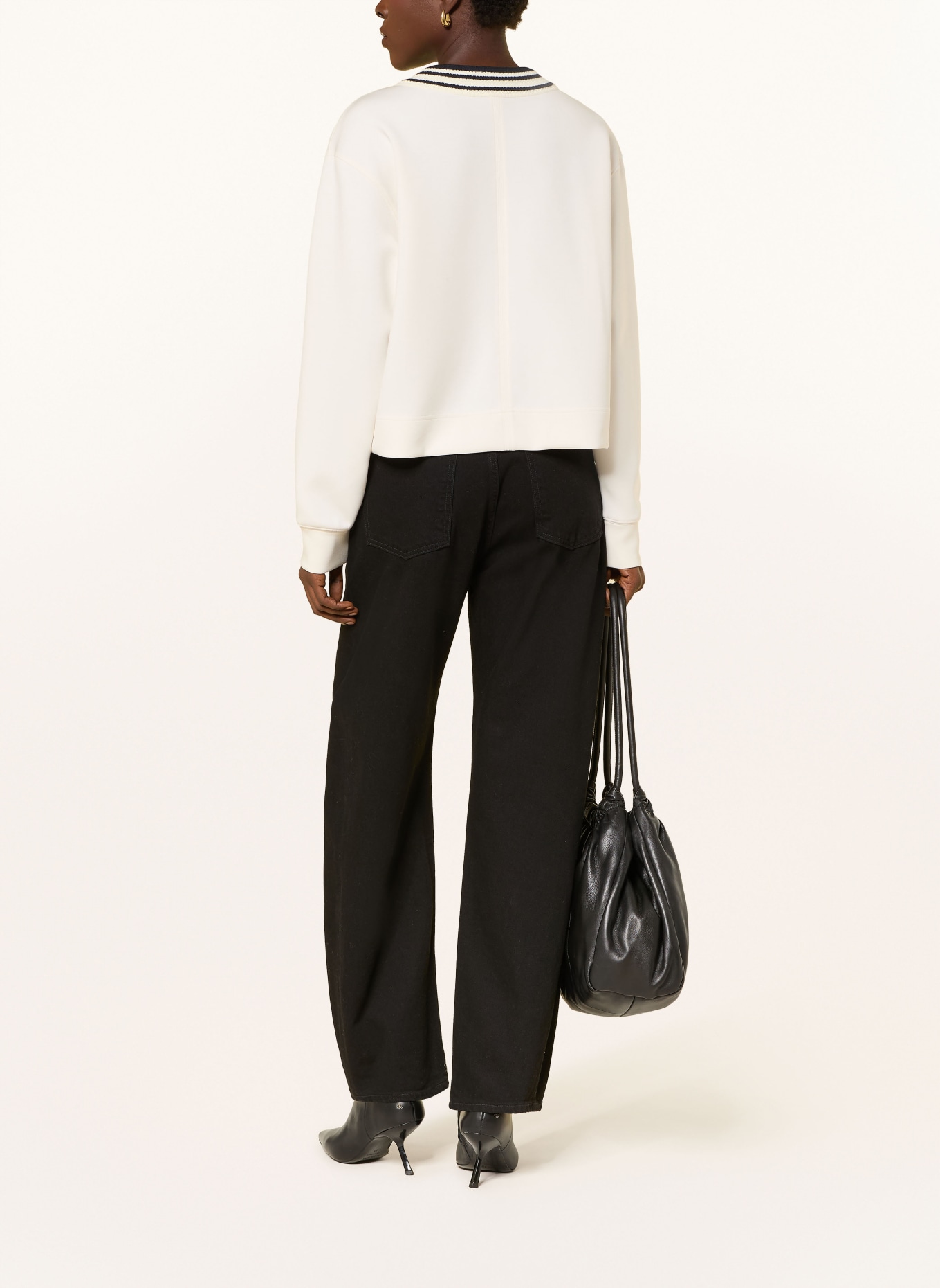 REISS Sweat-shirt VERITY: BLANC / NOIR