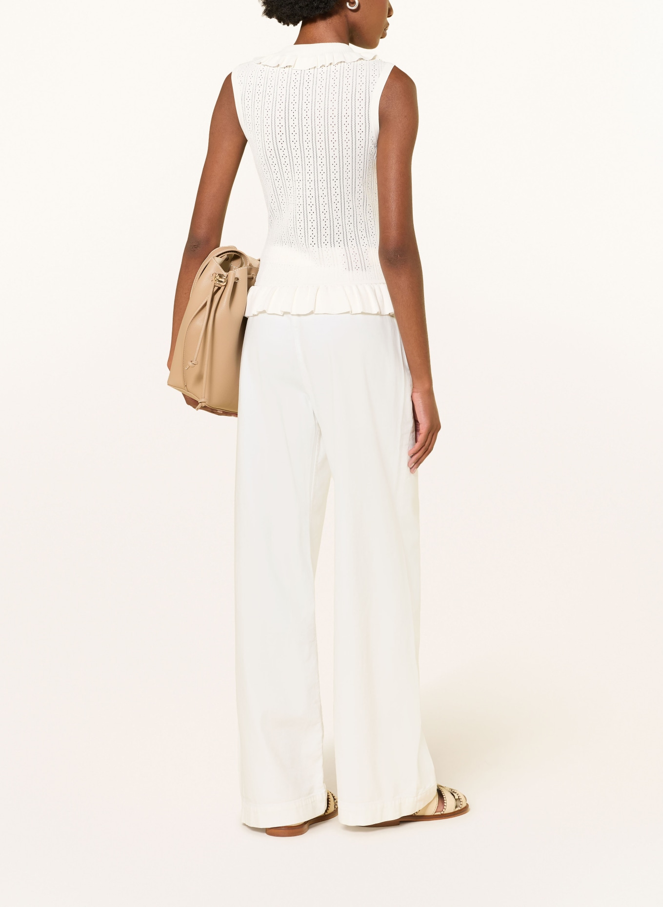 CLAUDIE PIERLOT Wide Leg Jeans: L013 OFF WHITE DENIM