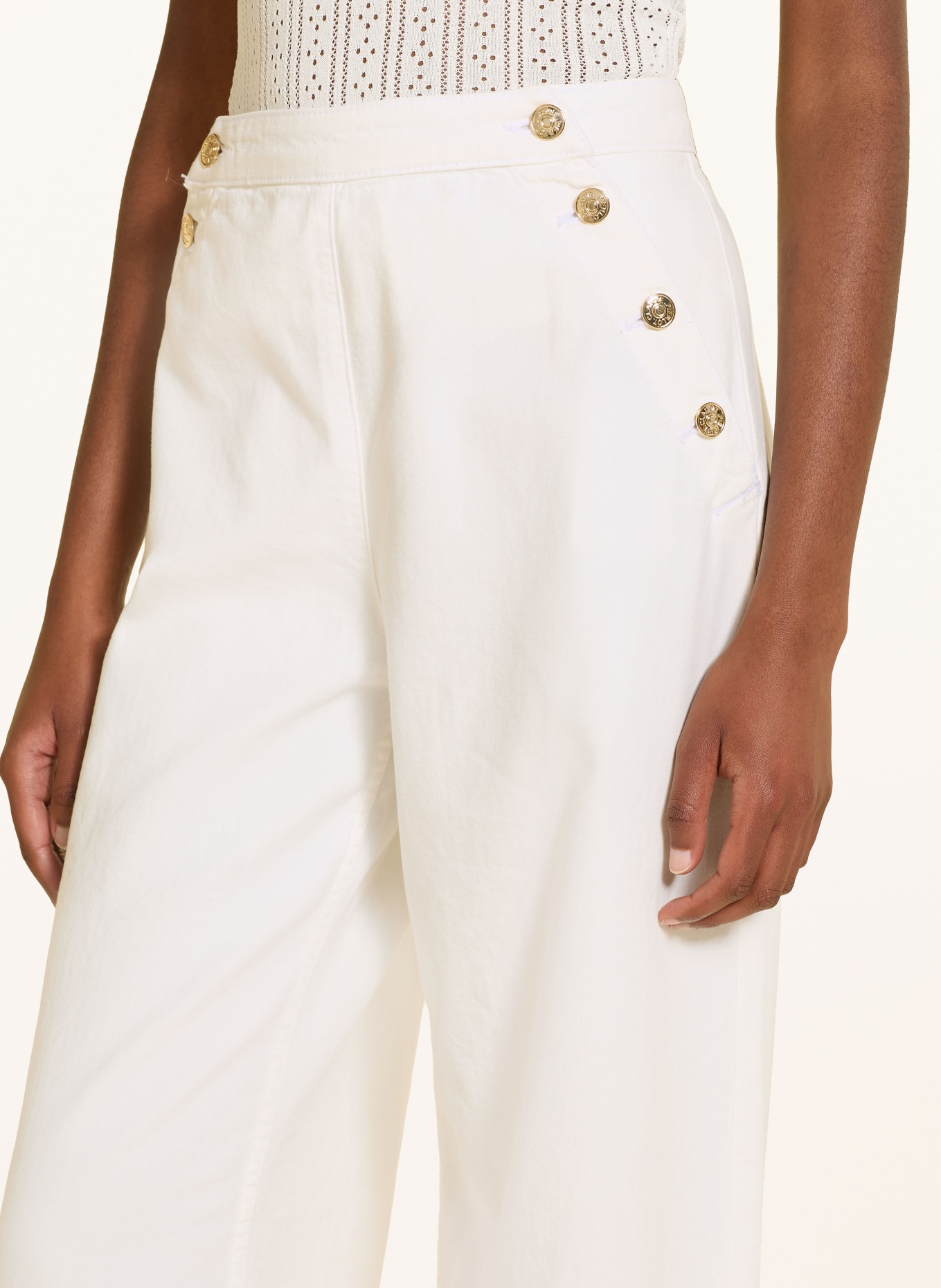 CLAUDIE PIERLOT Wide Leg Jeans: L013 OFF WHITE DENIM