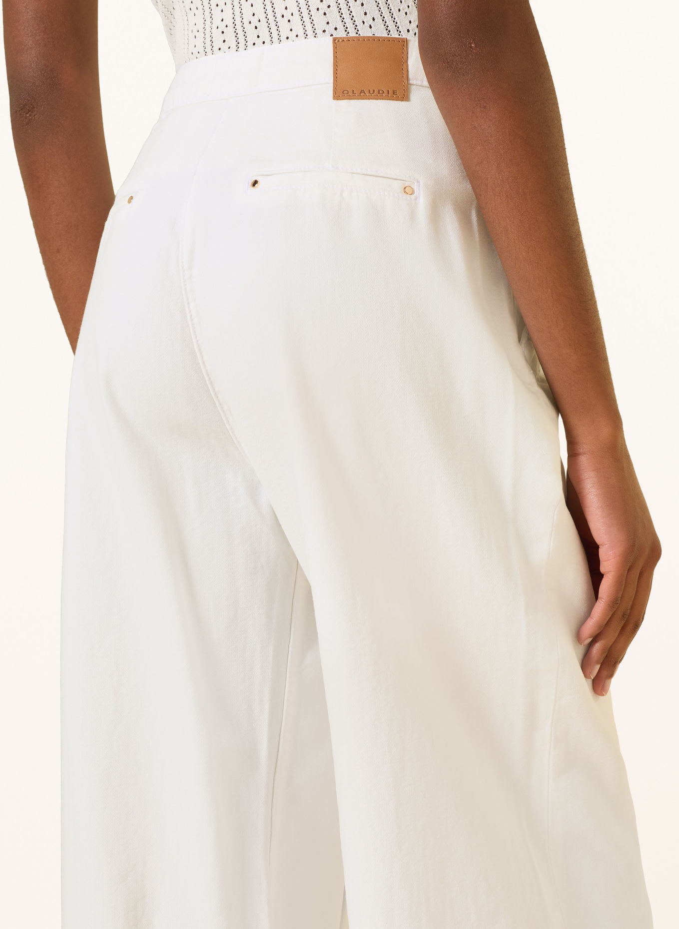 CLAUDIE PIERLOT Wide Leg Jeans: L013 OFF WHITE DENIM