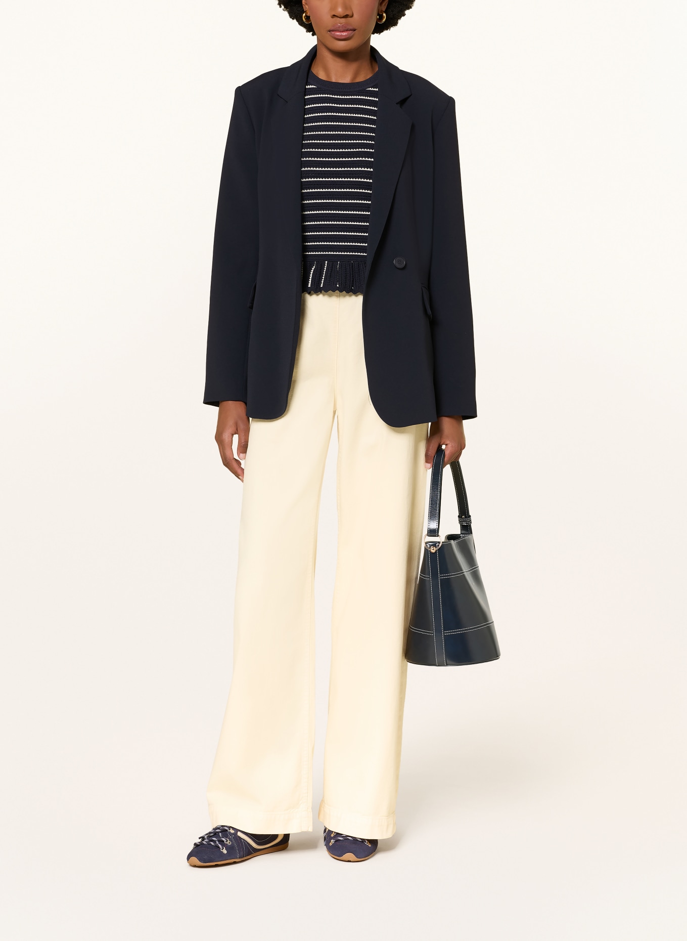 CLAUDIE PIERLOT Dżinsy z szerokimi nogawkami: E003 PALE YELLOW