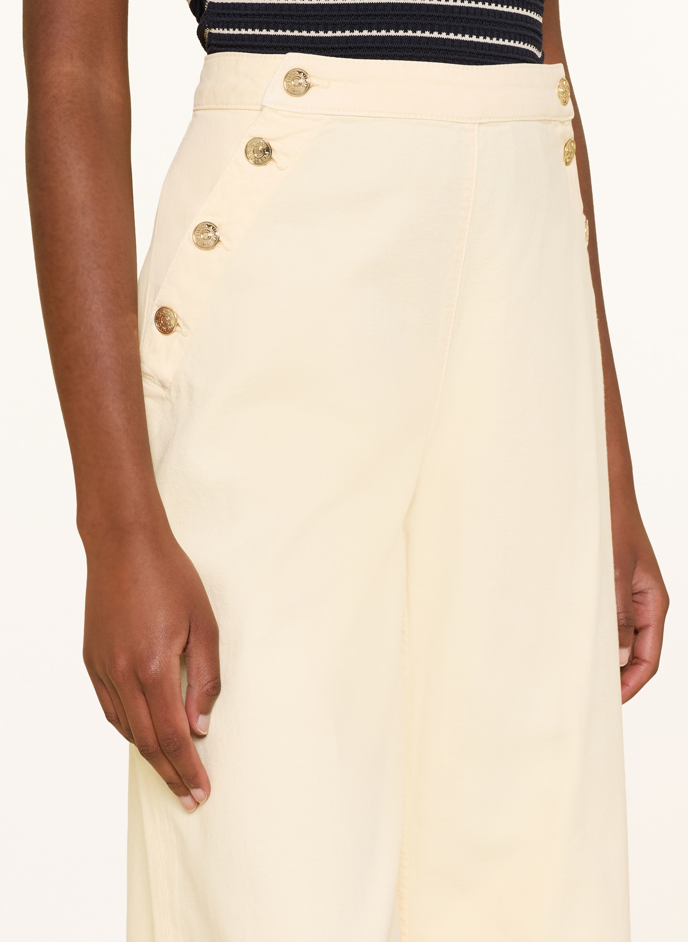 CLAUDIE PIERLOT Dżinsy z szerokimi nogawkami: E003 PALE YELLOW