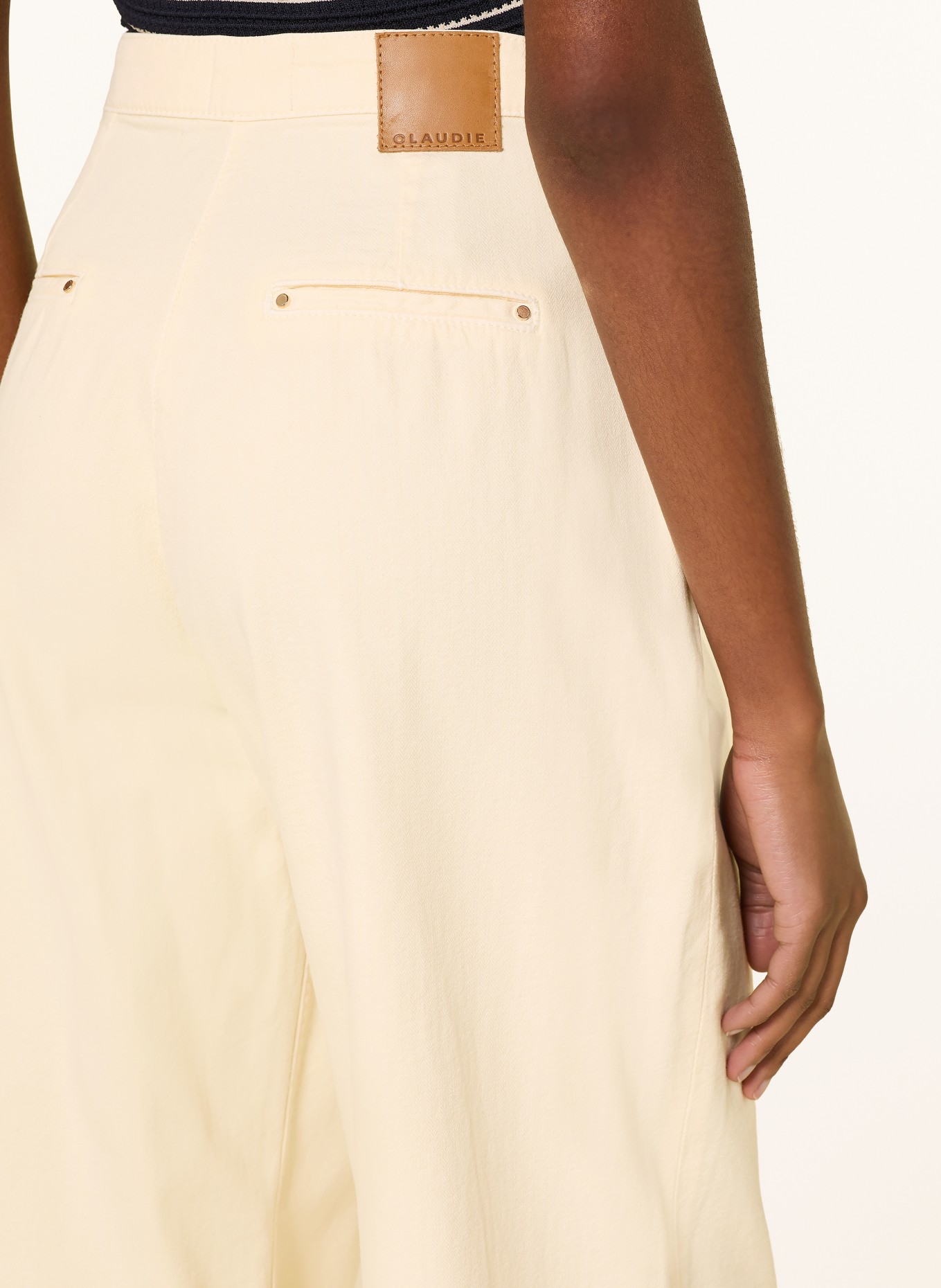CLAUDIE PIERLOT Dżinsy z szerokimi nogawkami: E003 PALE YELLOW