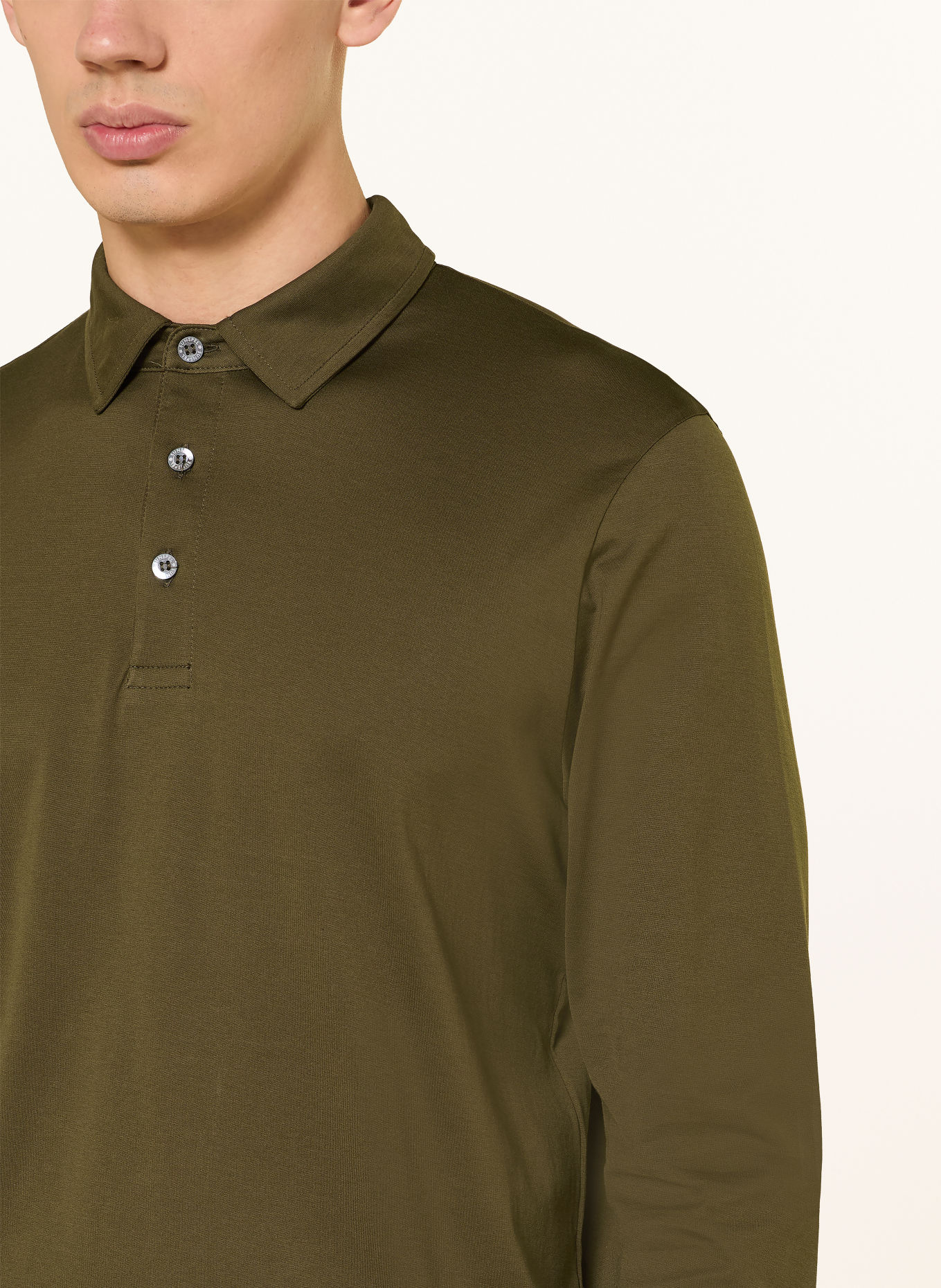 Sunspel Tricou polo din jersey CLASSIC: OLIV