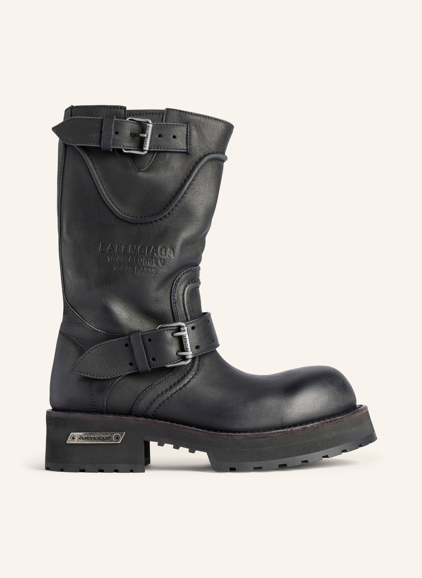 BALENCIAGA Biker Boots VENOM: SCHWARZ / SILBER