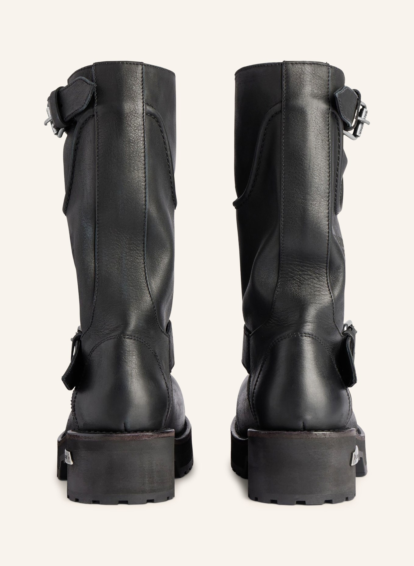 BALENCIAGA Biker Boots VENOM: SCHWARZ / SILBER