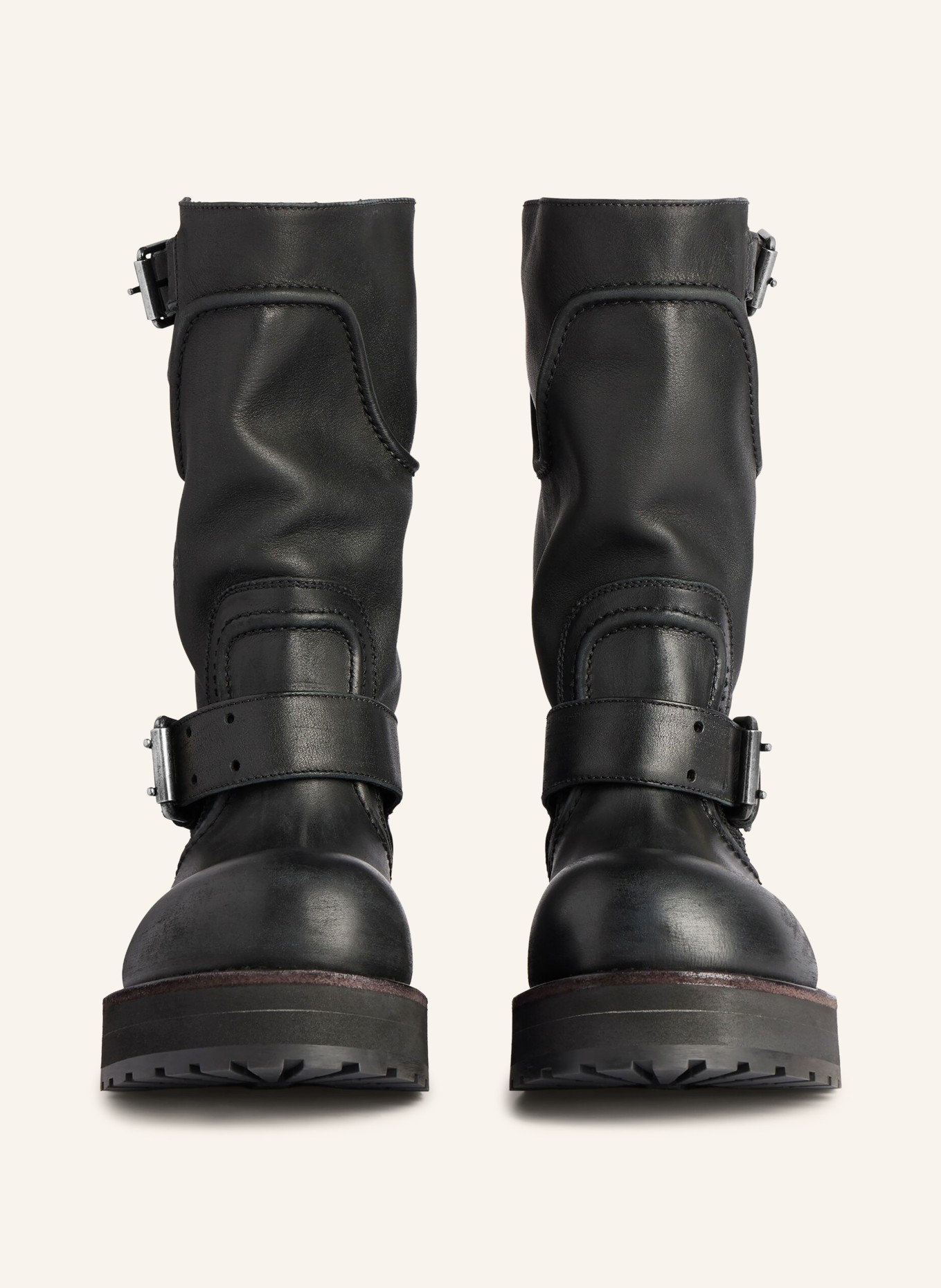BALENCIAGA Biker Boots VENOM: SCHWARZ / SILBER