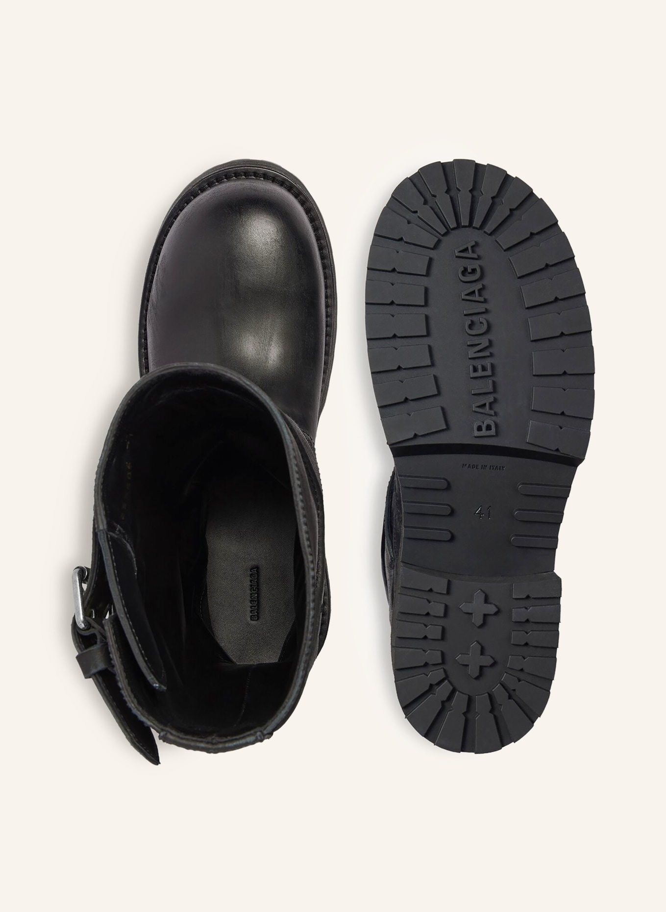 BALENCIAGA Biker Boots VENOM: SCHWARZ / SILBER