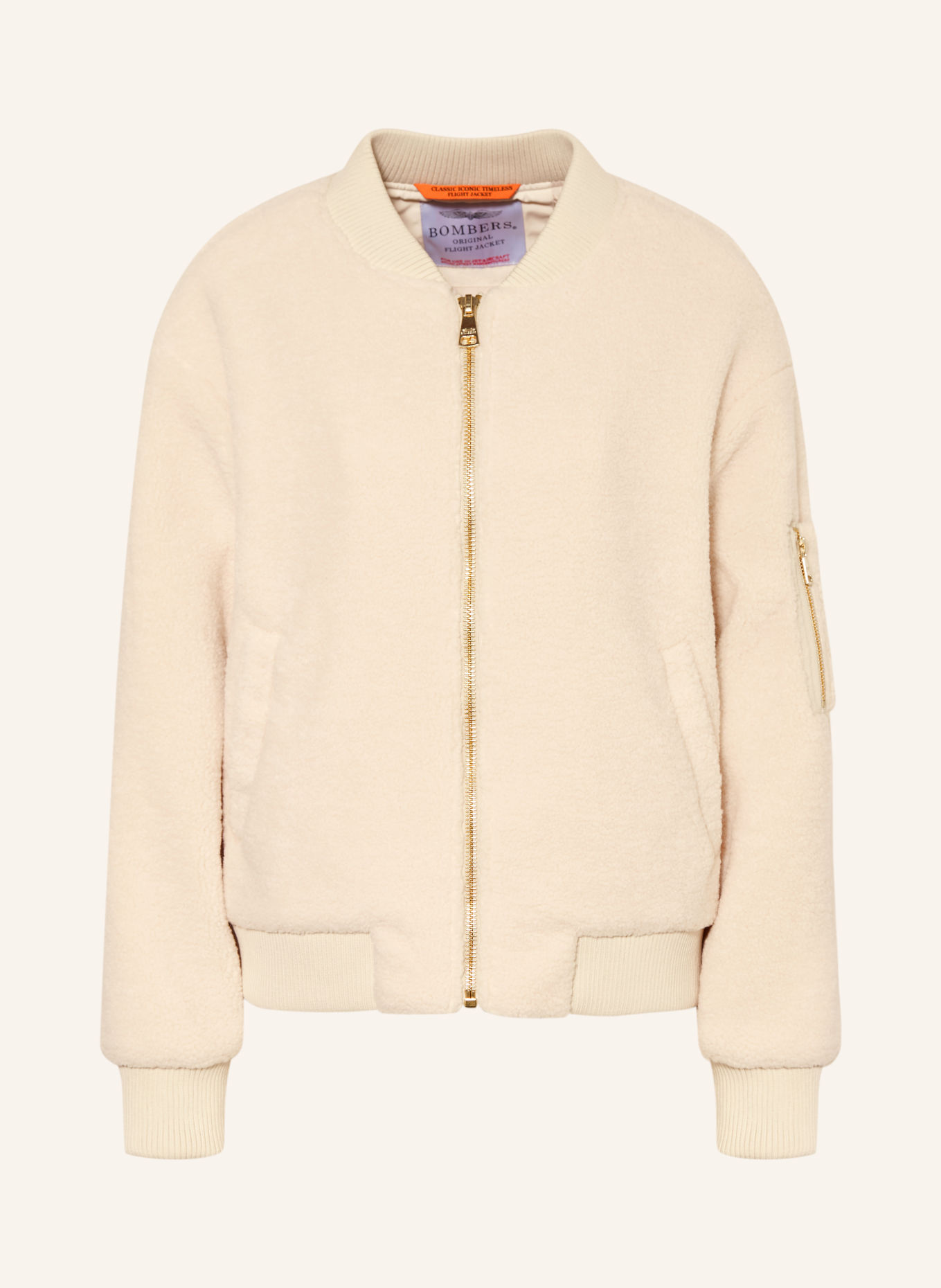 BOMBERS ORIGINAL Teddyfell-Blouson: CREME