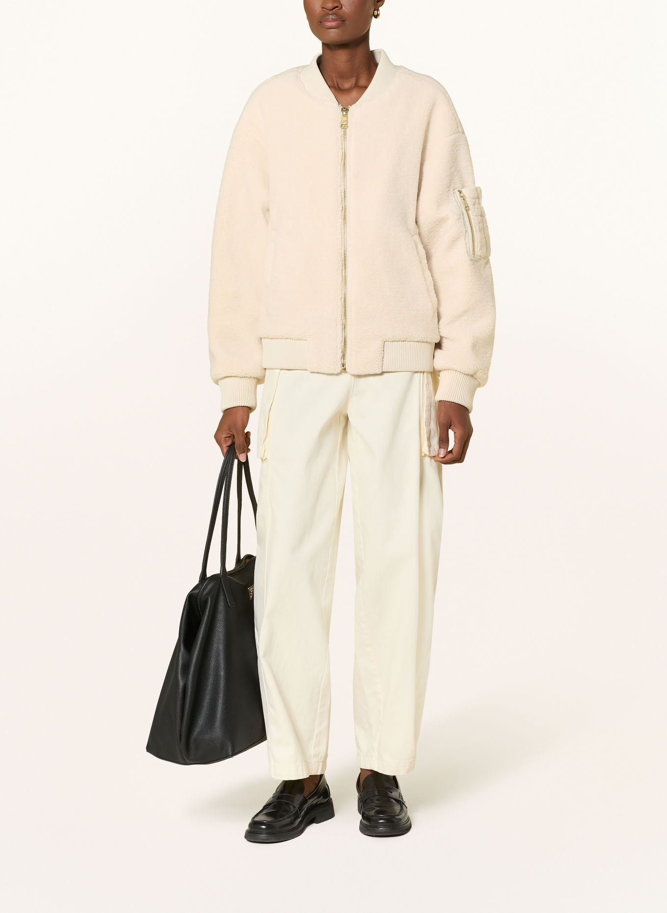 BOMBERS ORIGINAL Teddyfell-Blouson: CREME
