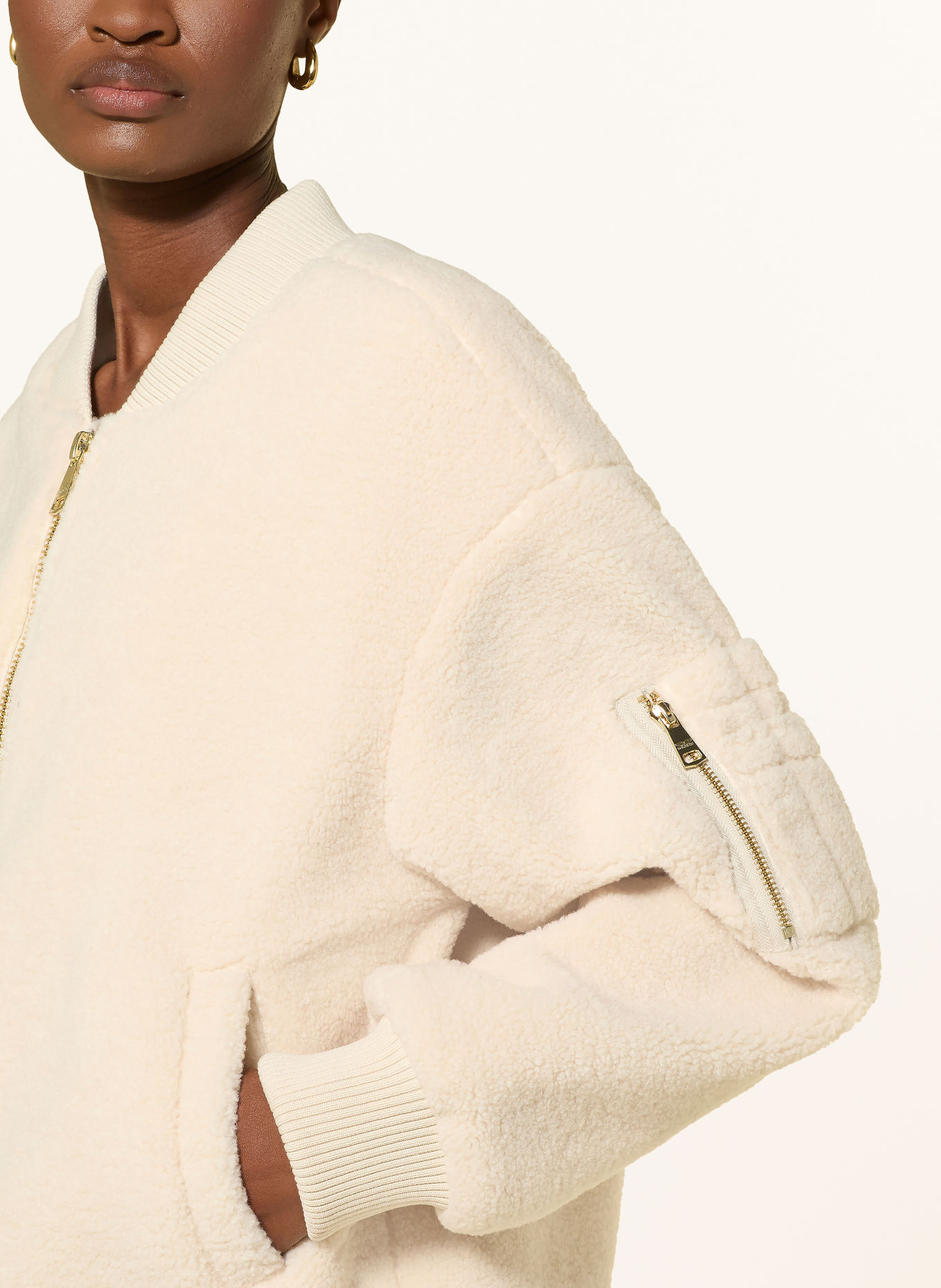 BOMBERS ORIGINAL Teddyfell-Blouson: CREME