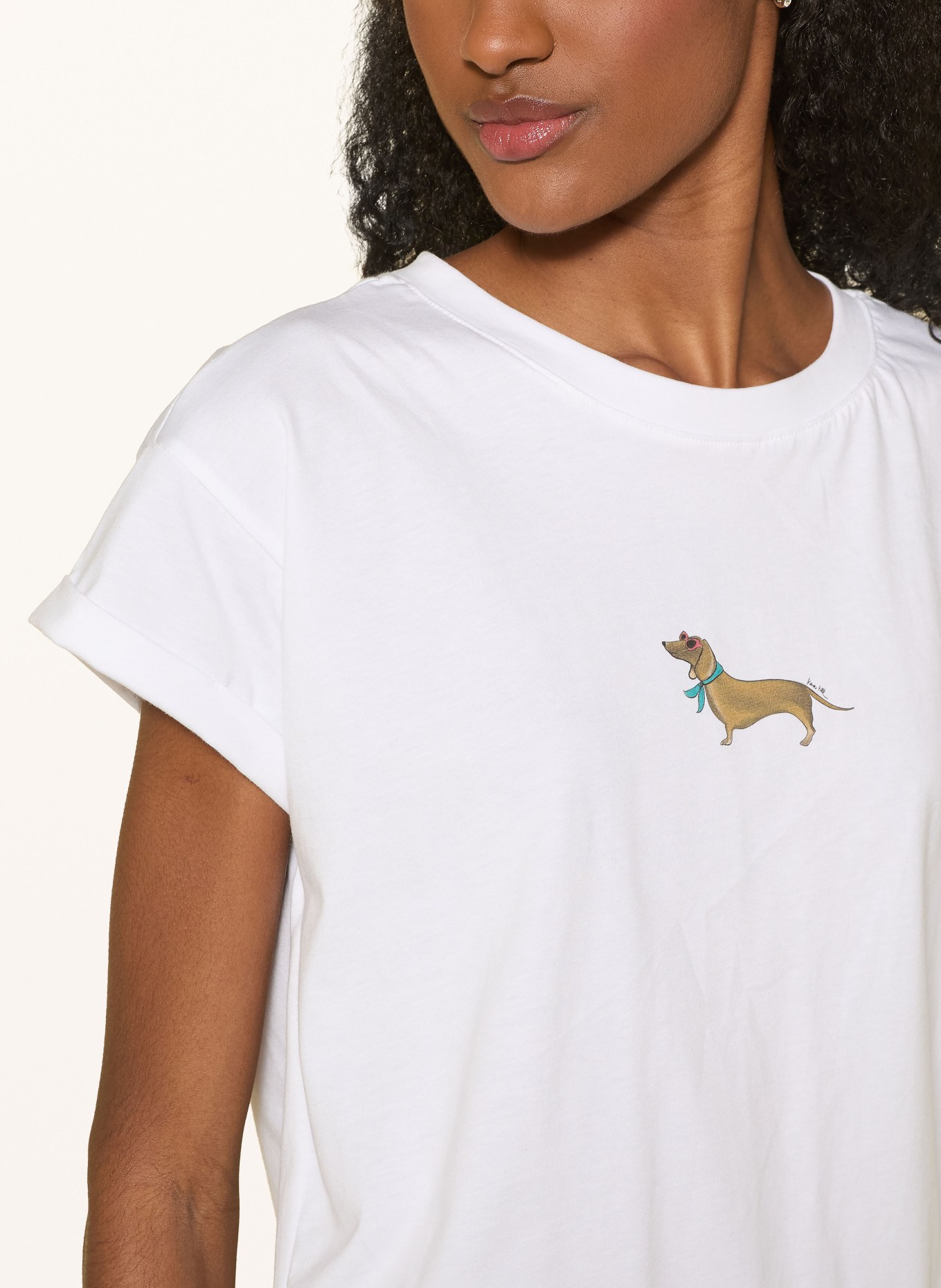 kera till T-Shirt: WEISS / BRAUN / PETROL