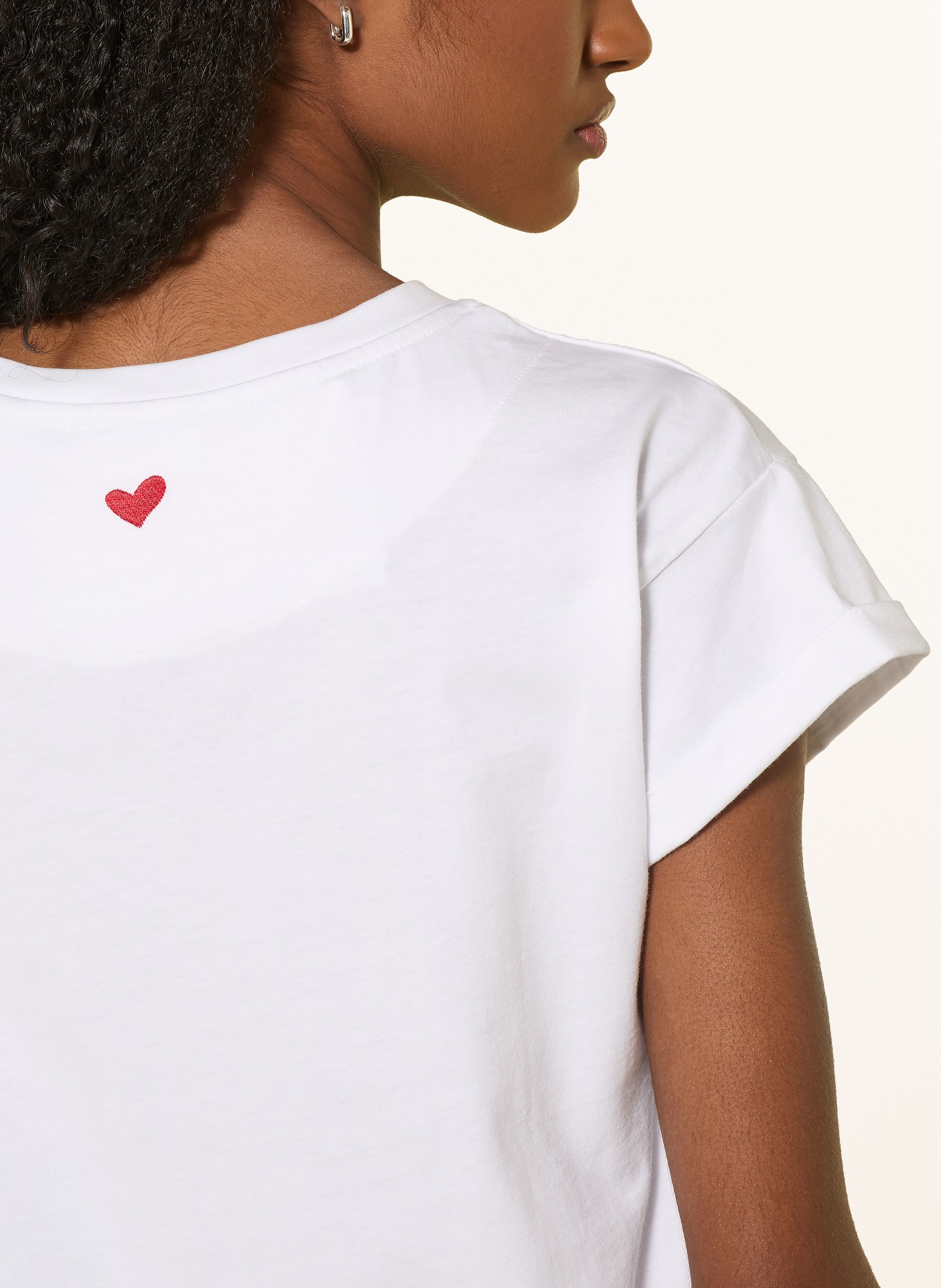 kera till T-Shirt: WEISS / BRAUN / PETROL