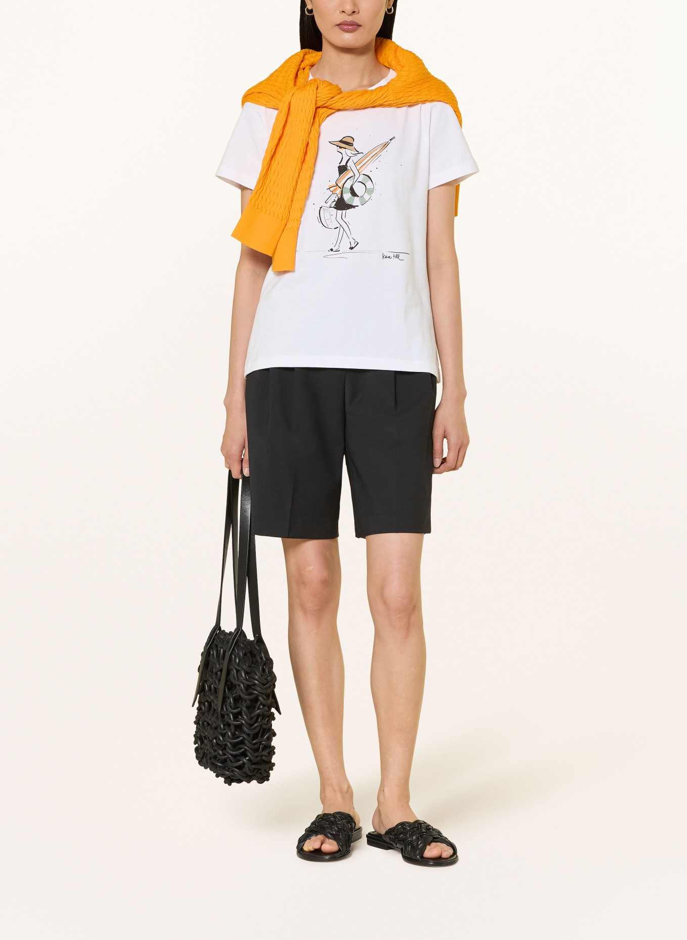 kera till T-Shirt: WEISS / ORANGE / SCHWARZ