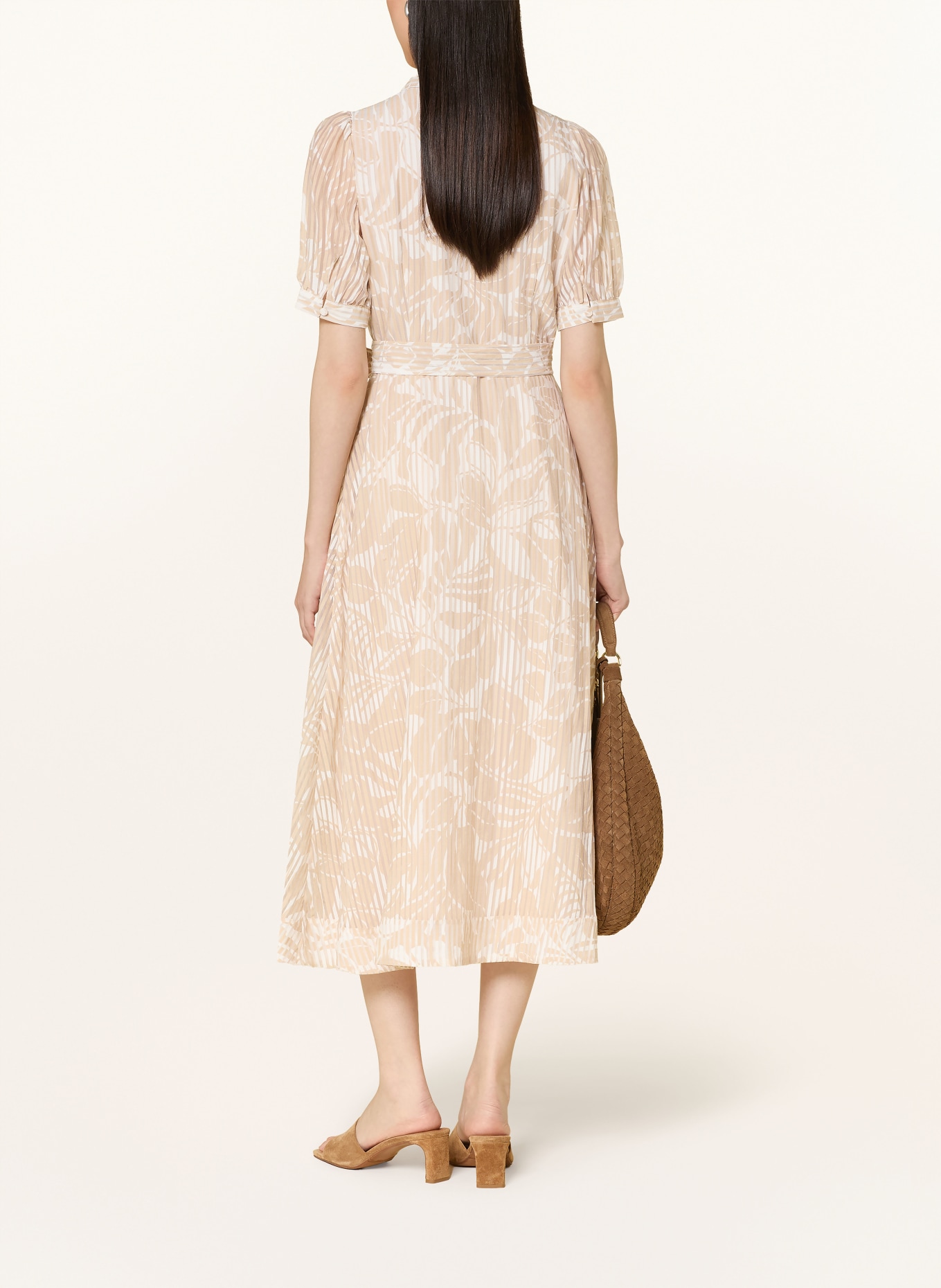 Phase Eight DELPHINE STONE shirt dress: BEIGE / WHITE
