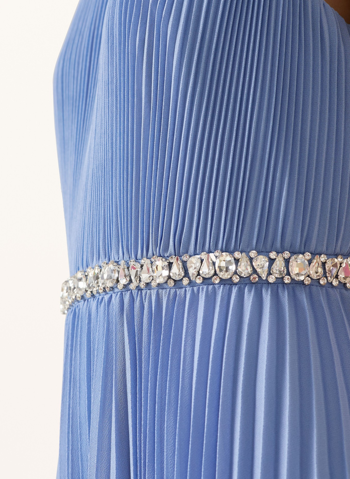 Phase Eight ANORA pleated dress with rhinestones: BLUE