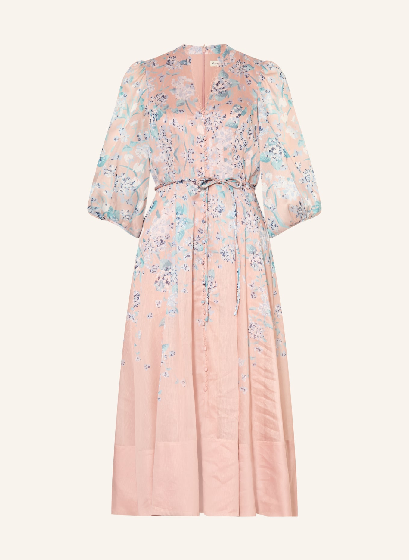 Phase Eight ALISON dress with 3/4 sleeves: DUSKY PINK / TEAL / WHITE