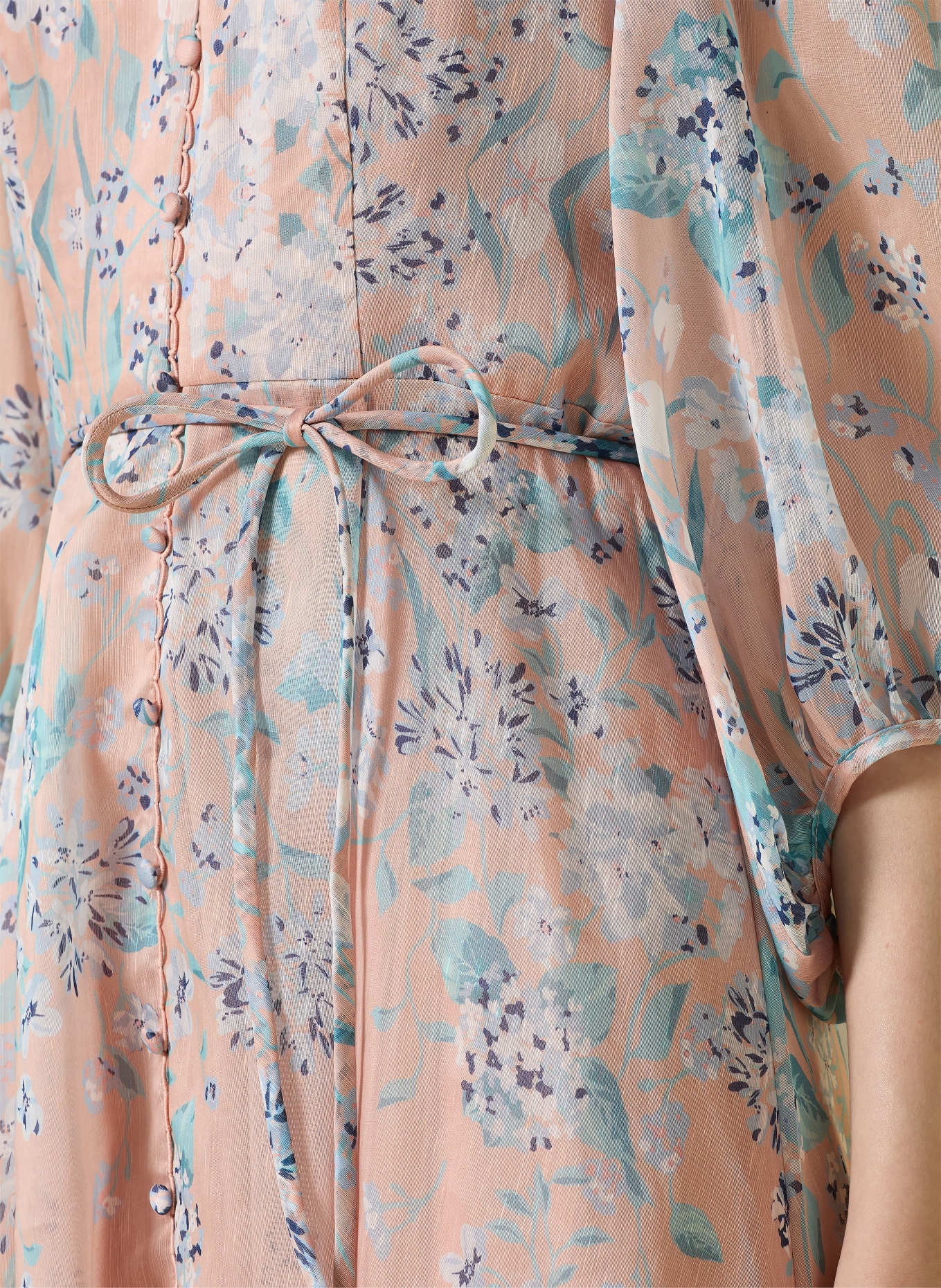 Phase Eight ALISON dress with 3/4 sleeves: DUSKY PINK / TEAL / WHITE