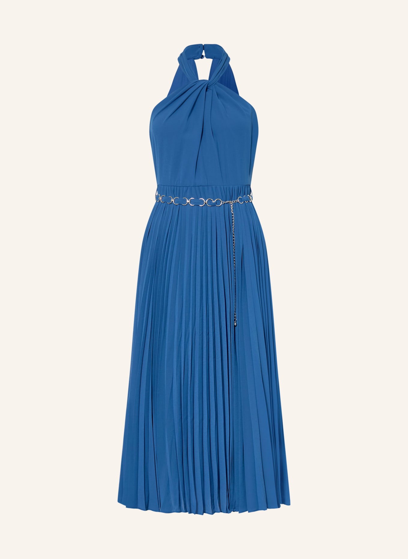 Phase Eight SATHIA dress with pleats: BLUE / SILVER
