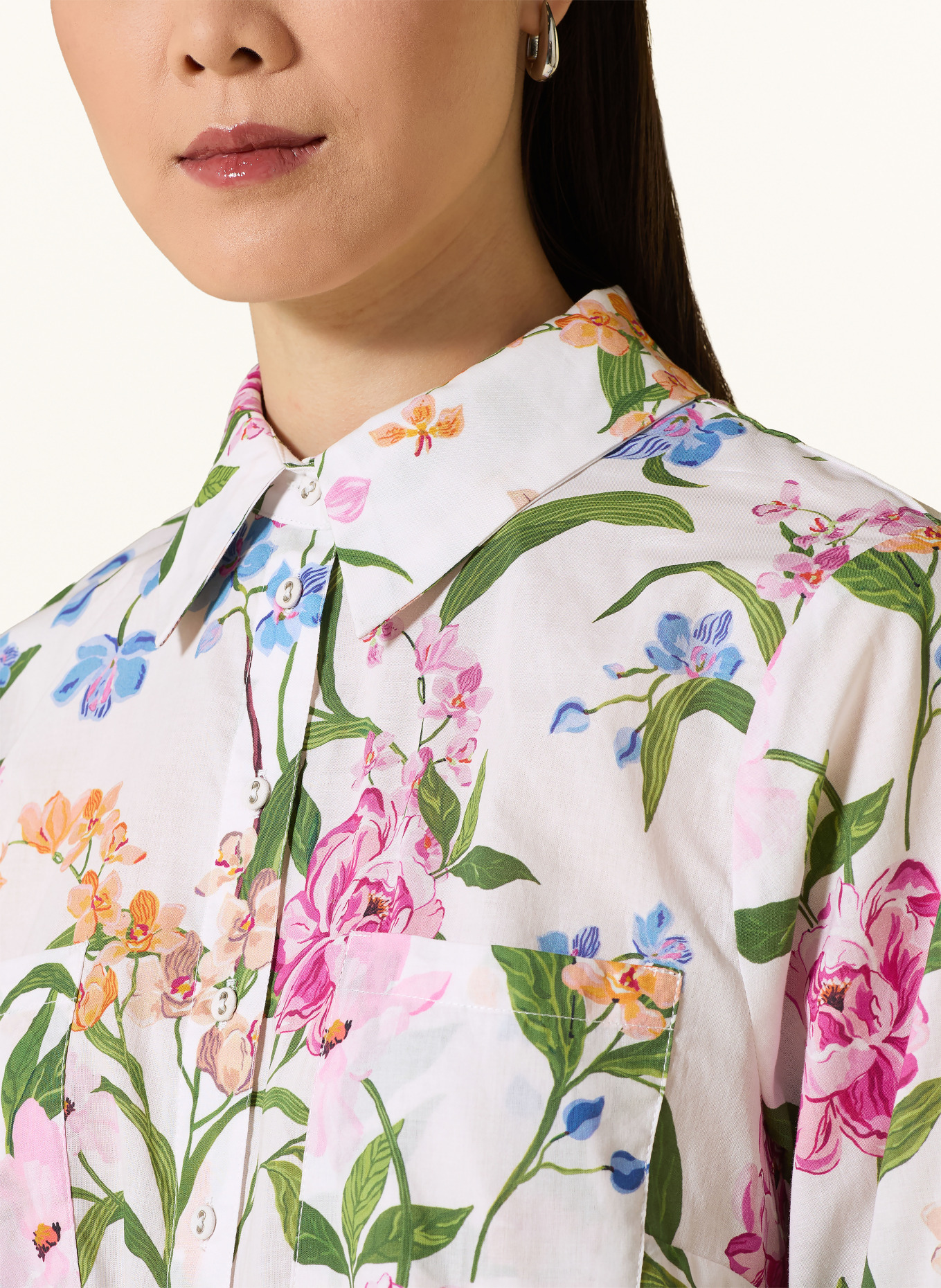 Phase Eight MADDELENA Shirt Blouse: WHITE / PINK / GREEN