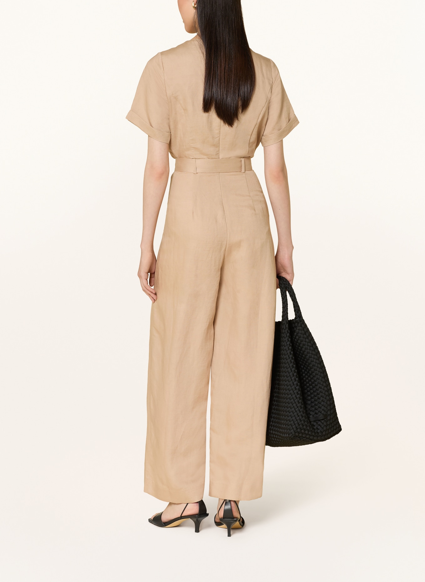 Phase Eight DANIELA Jumpsuit with Linen: CAMEL