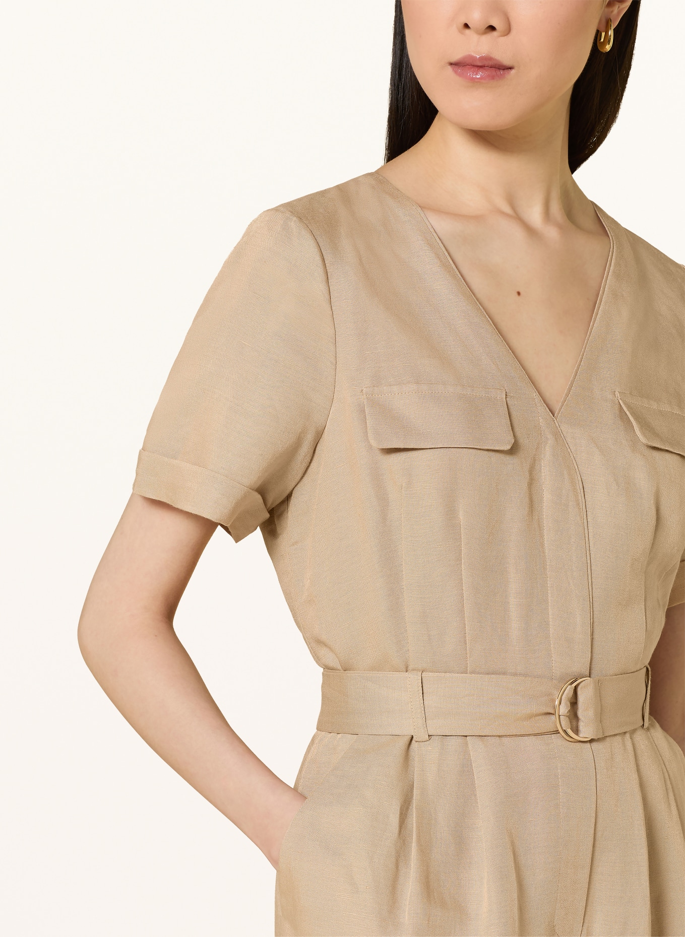 Phase Eight DANIELA Jumpsuit with Linen: CAMEL