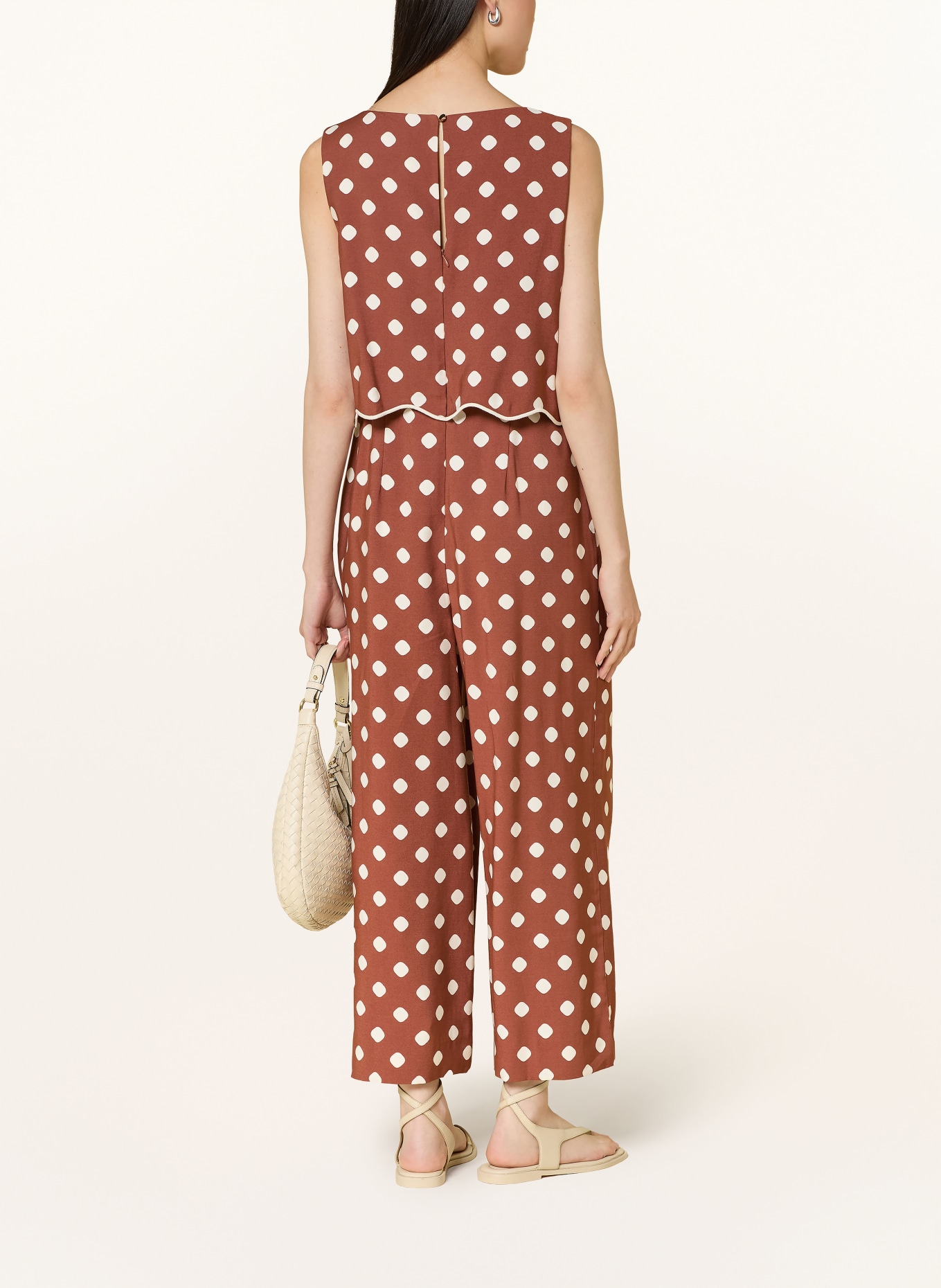 Phase Eight ALIA TAN Jumpsuit: BROWN / WHITE
