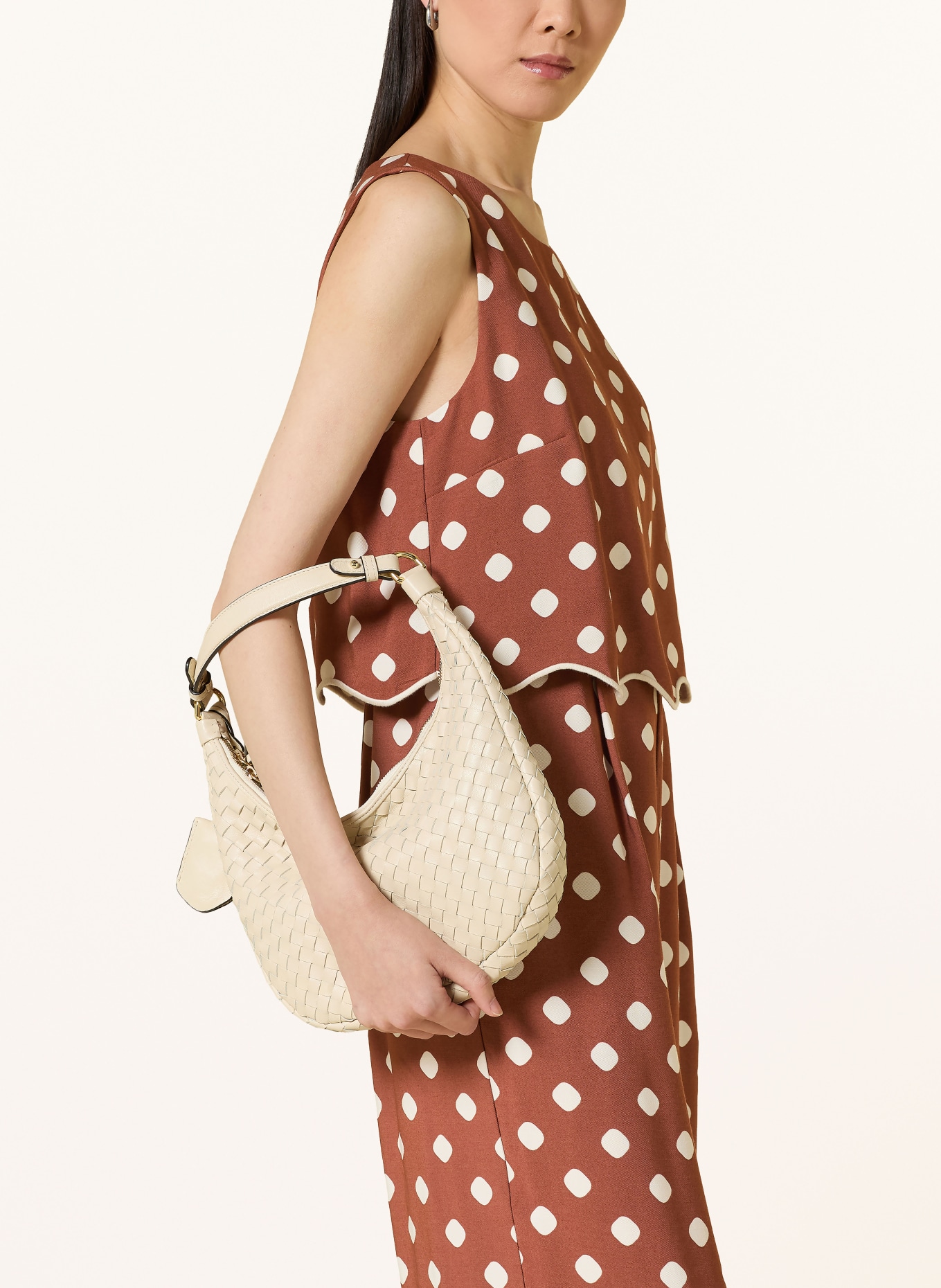 Phase Eight ALIA TAN Jumpsuit: BROWN / WHITE