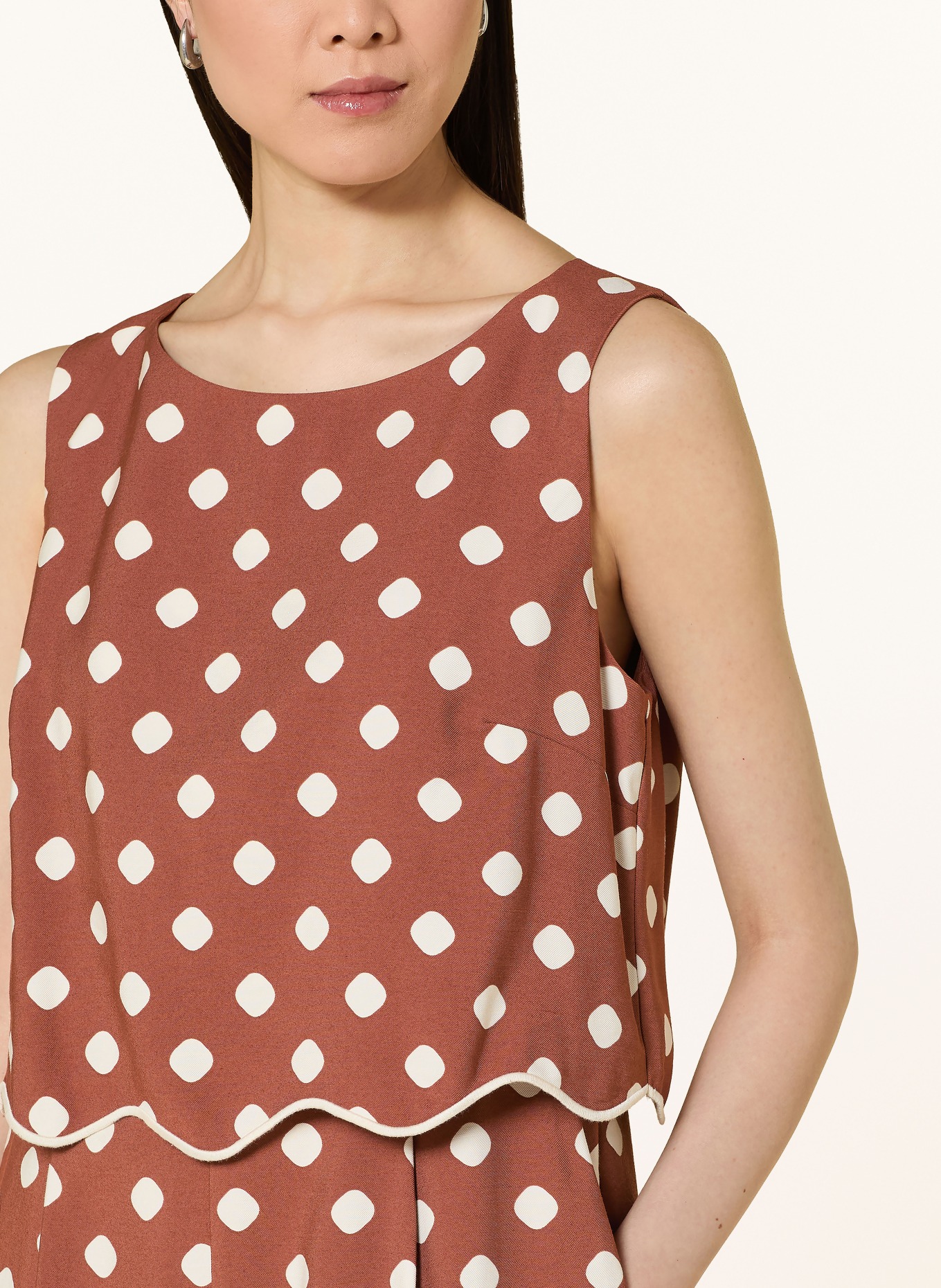Phase Eight ALIA TAN Jumpsuit: BROWN / WHITE