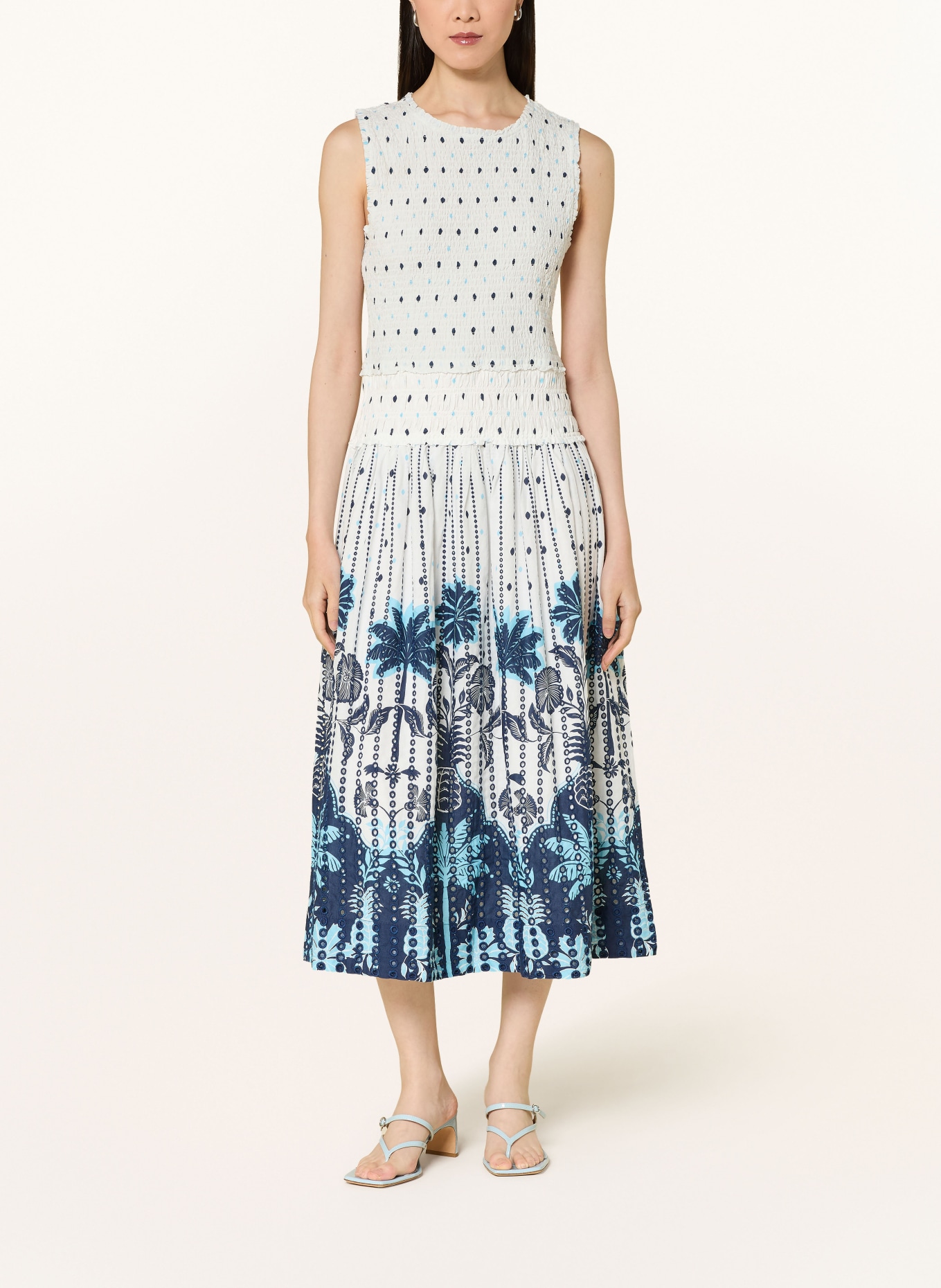 Phase Eight Kleid CHIARA: WEISS / HELLBLAU / DUNKELBLAU
