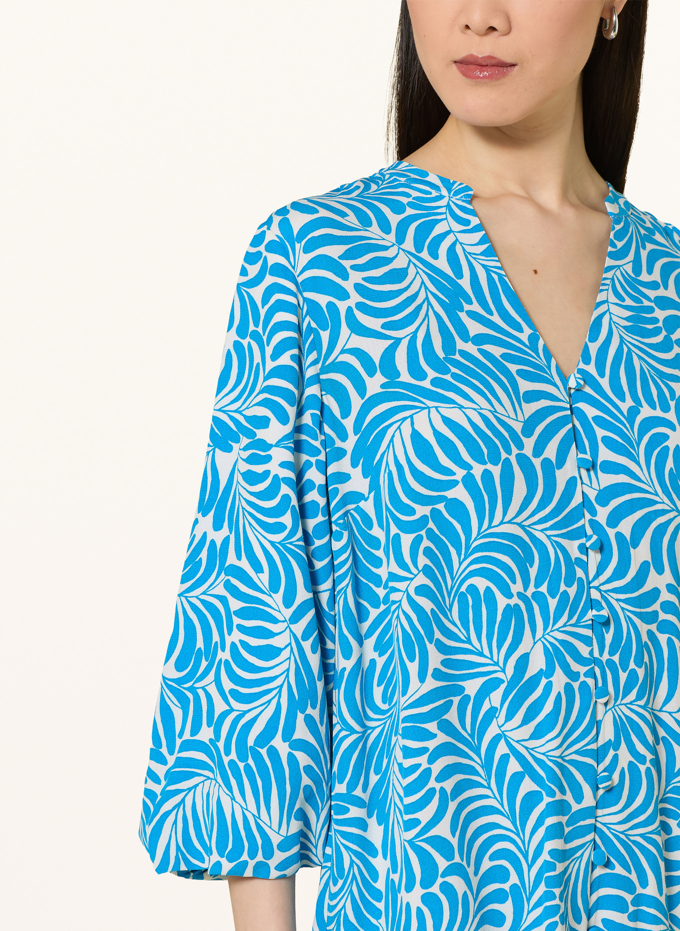Phase Eight Jurk PHOEBE met 3/4-mouwen: NEONBLAUW / WIT