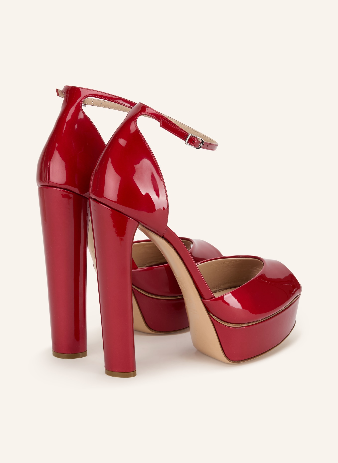 CASADEI SAMURAI Platform Sandals: DARK RED