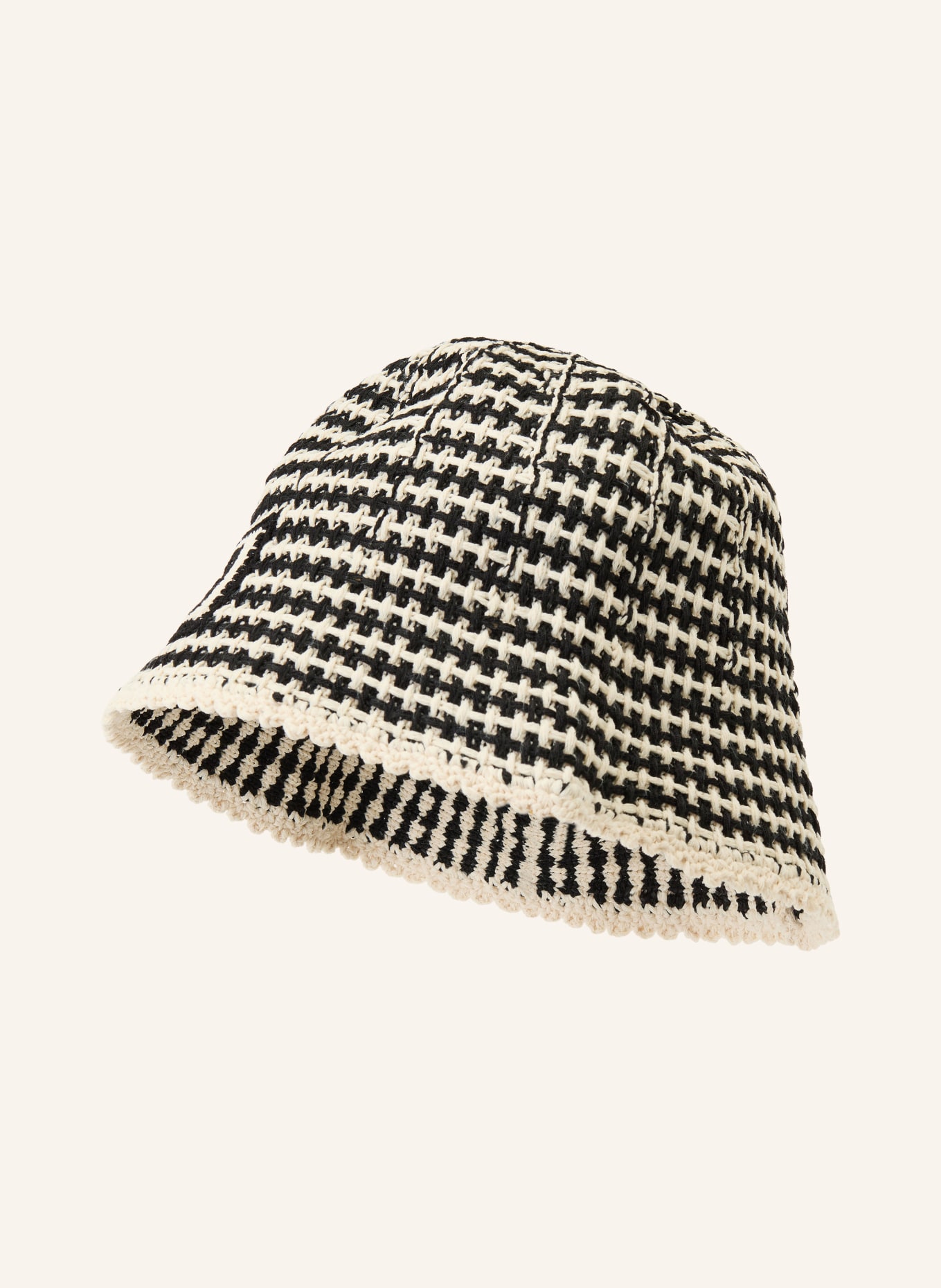 SANDRO Bucket-Hat: SCHWARZ / ECRU