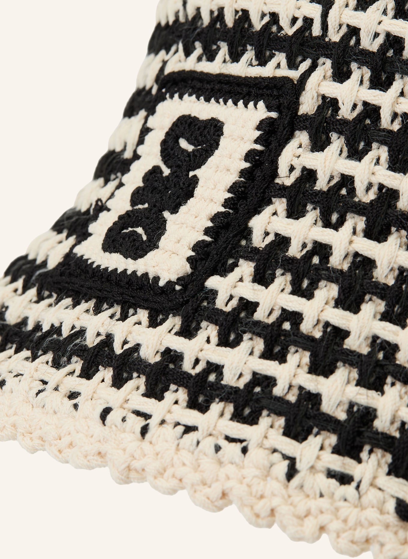 SANDRO Bucket-Hat: SCHWARZ / ECRU