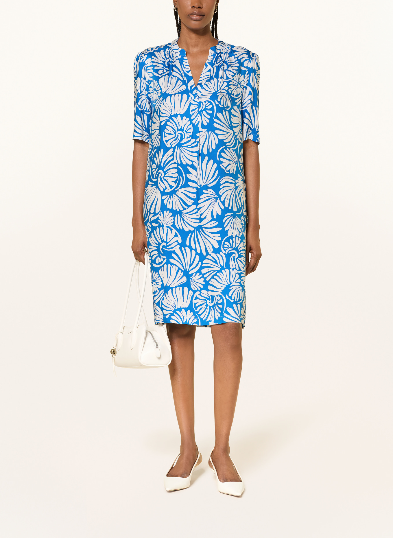 HOBBS Rochie LUCILLE: ALBASTRU / ALB