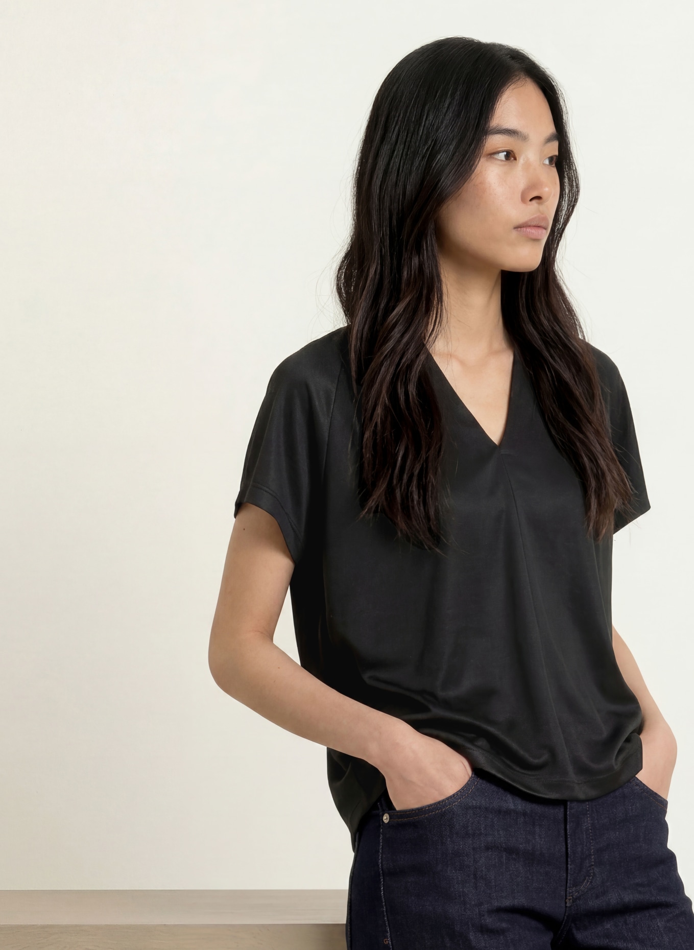OPUS Blusenshirt SANEBIE: SCHWARZ