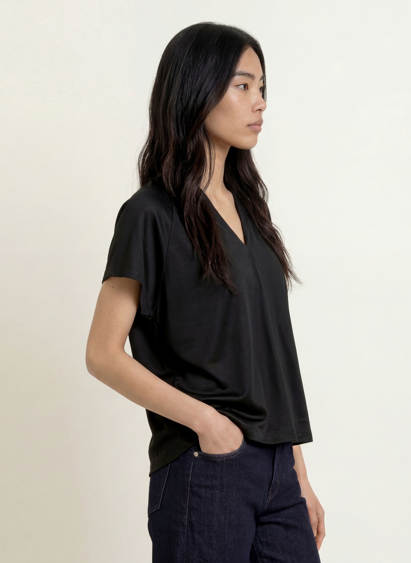 OPUS Blusenshirt SANEBIE: SCHWARZ