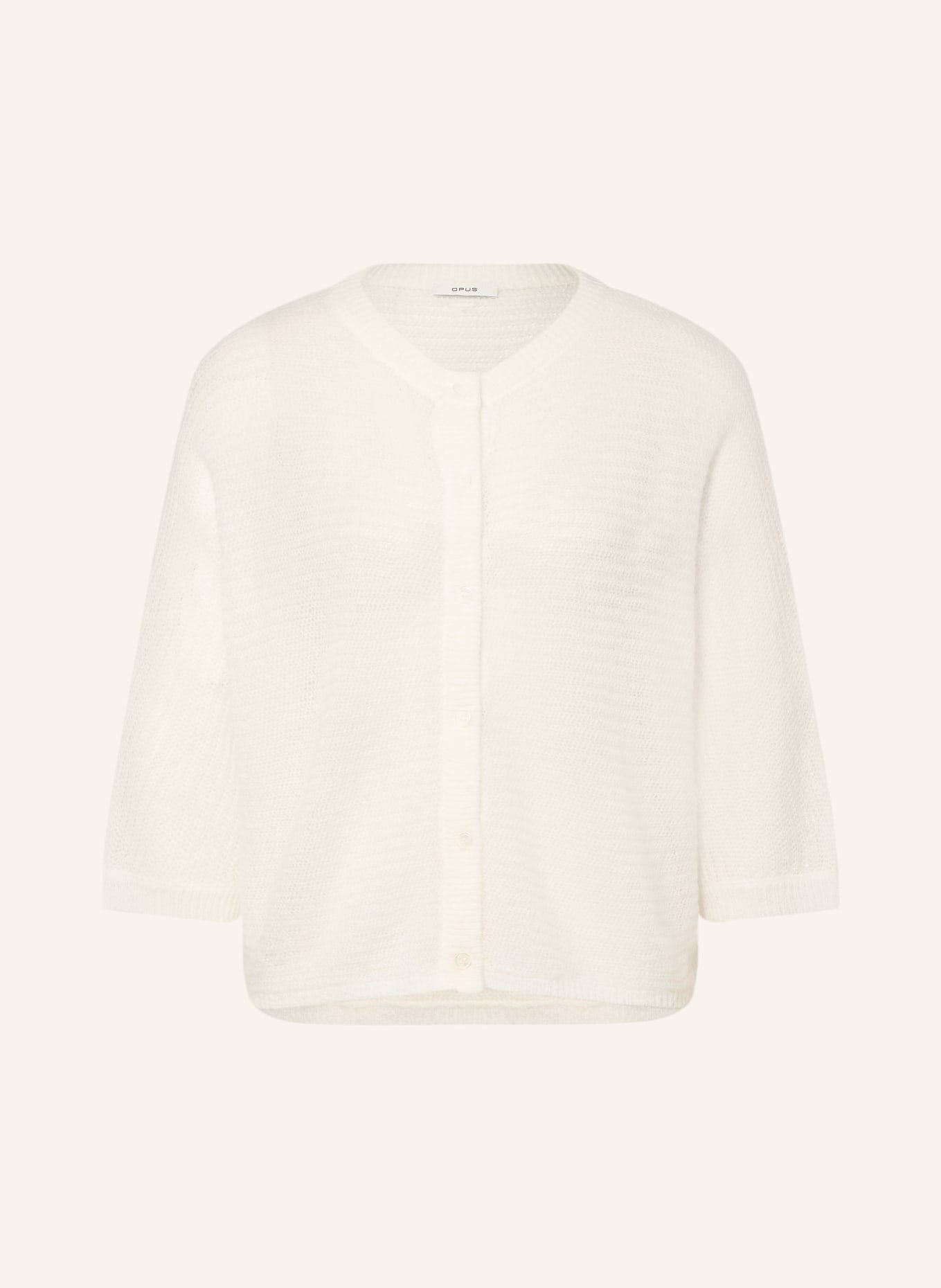 OPUS DARIS cardigan with 3/4 sleeves: WHITE