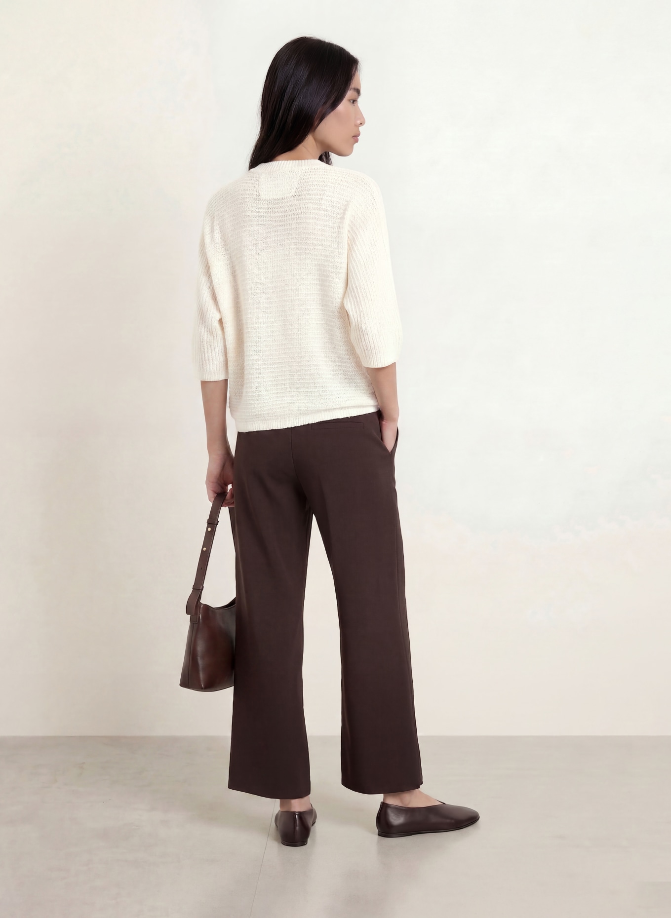 OPUS DARIS cardigan with 3/4 sleeves: WHITE