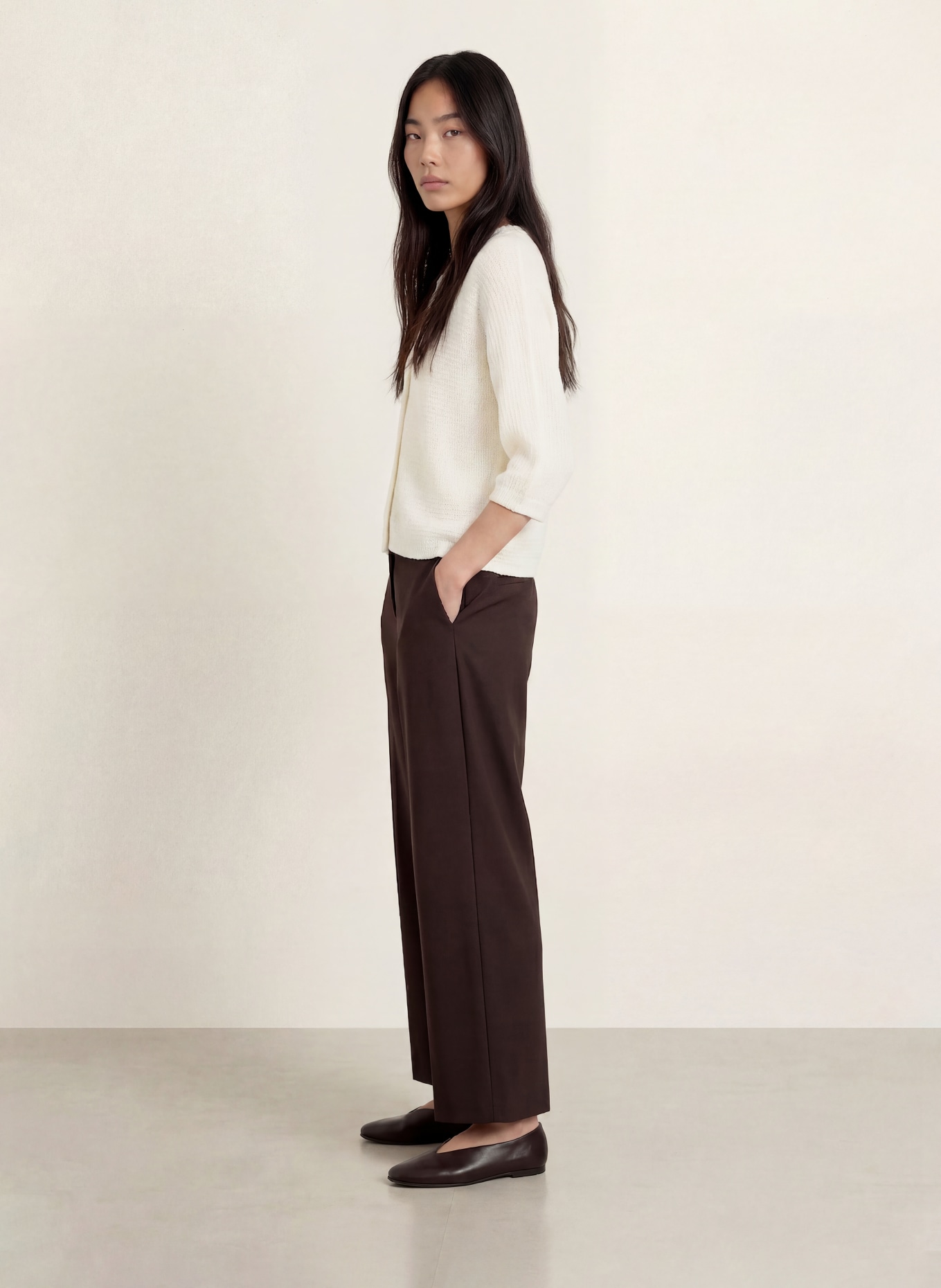 OPUS DARIS cardigan with 3/4 sleeves: WHITE