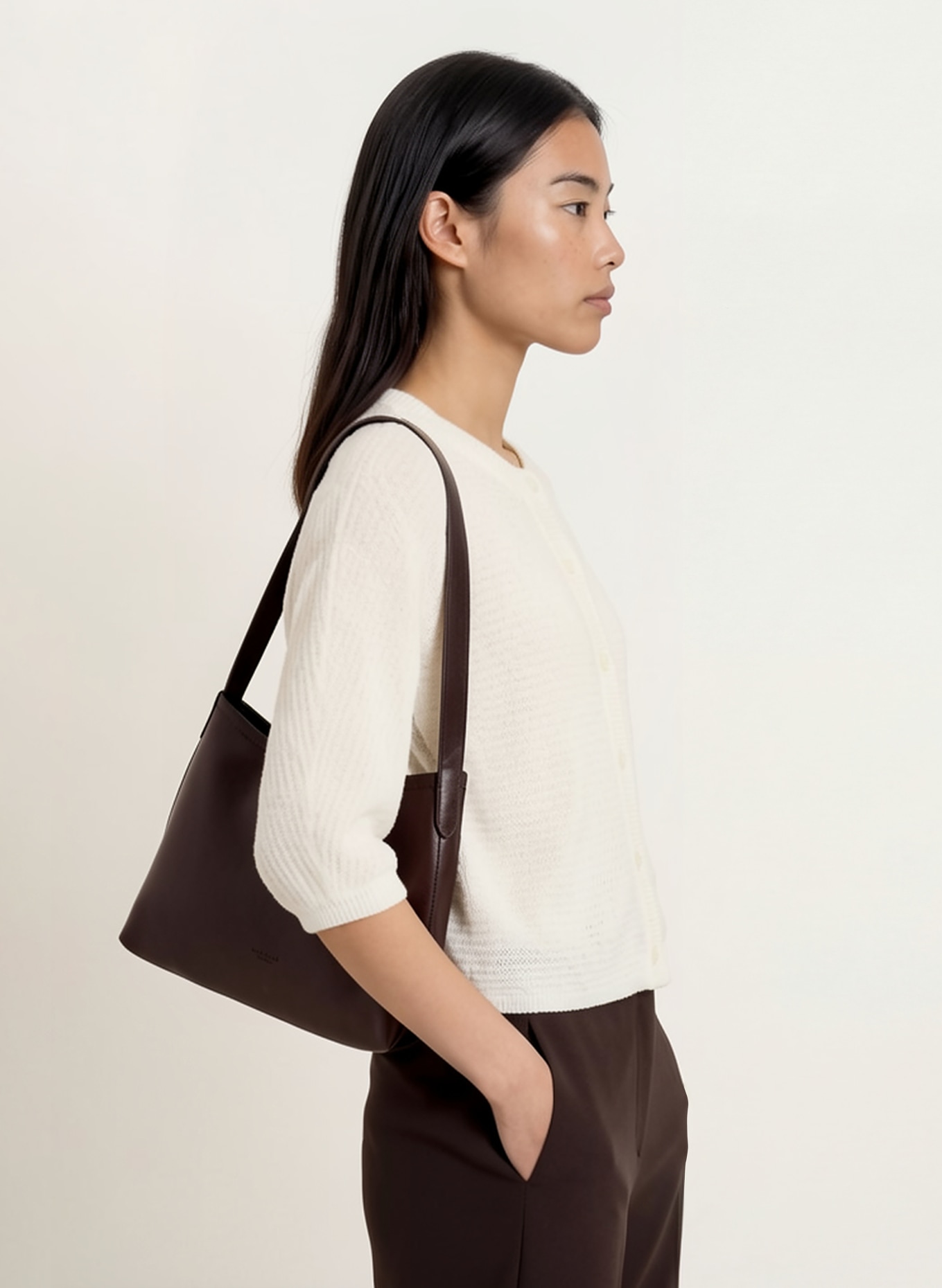 OPUS DARIS cardigan with 3/4 sleeves: WHITE