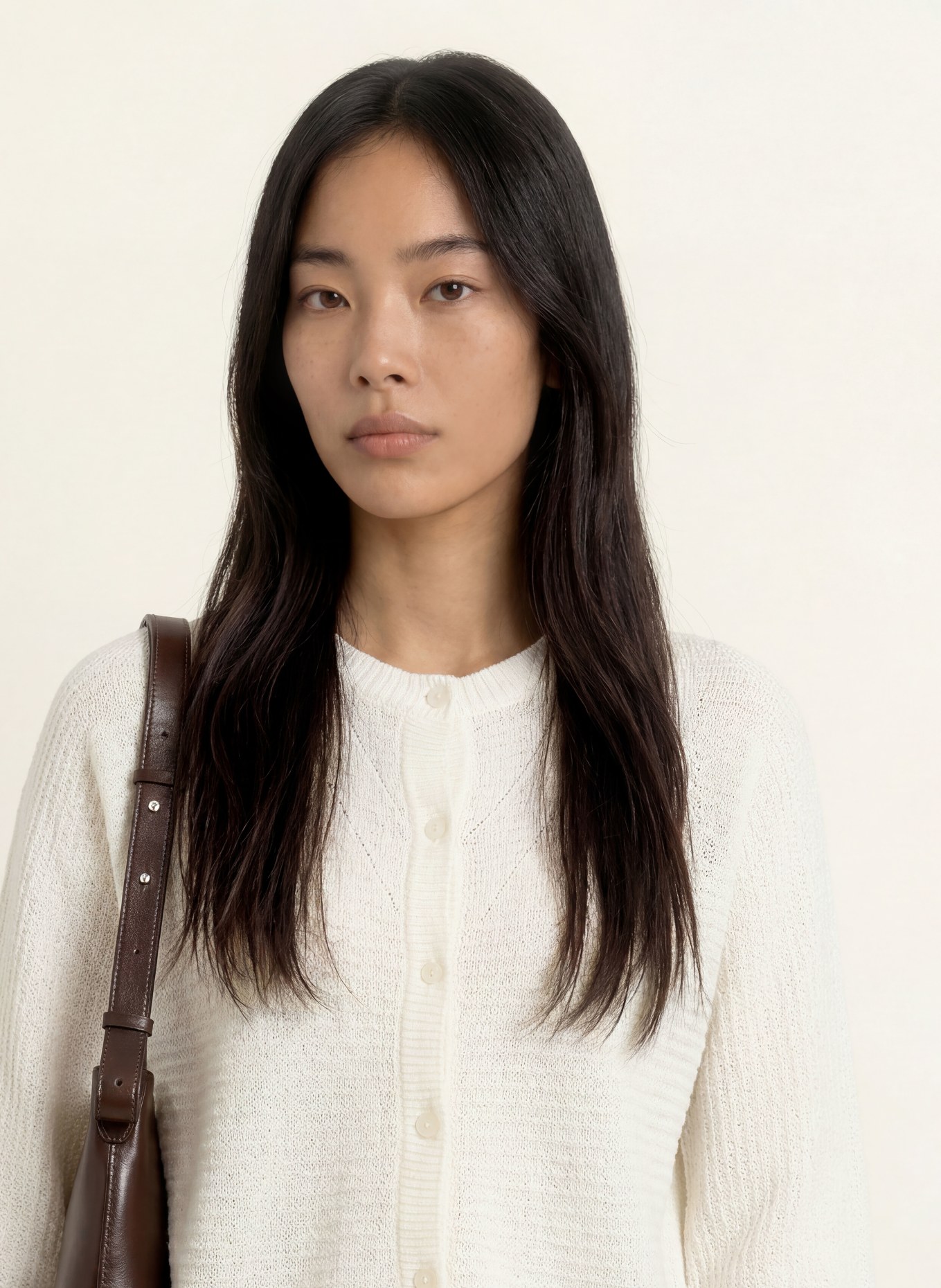 OPUS DARIS cardigan with 3/4 sleeves: WHITE