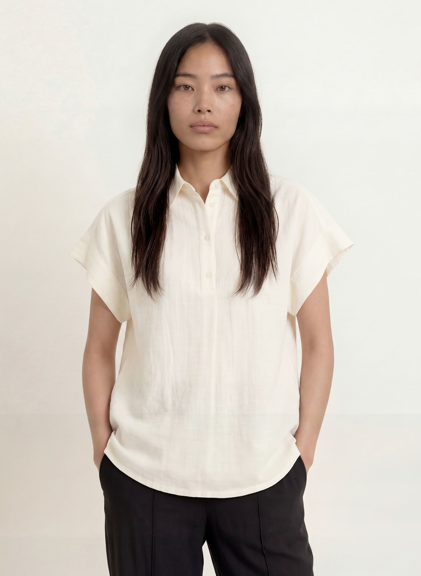 OPUS Blusenshirt FESTELLE: ECRU