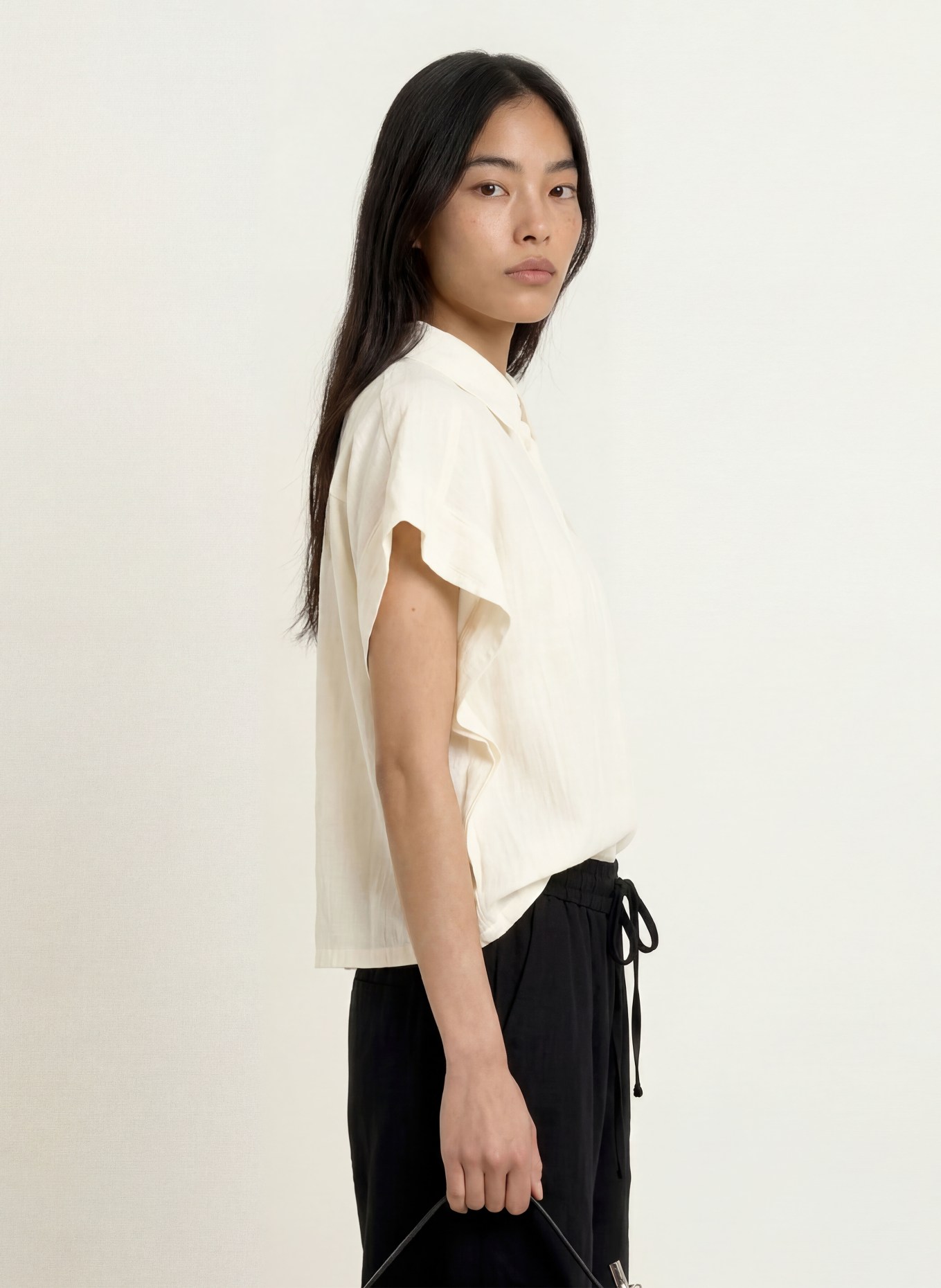 OPUS Blusenshirt FESTELLE: ECRU