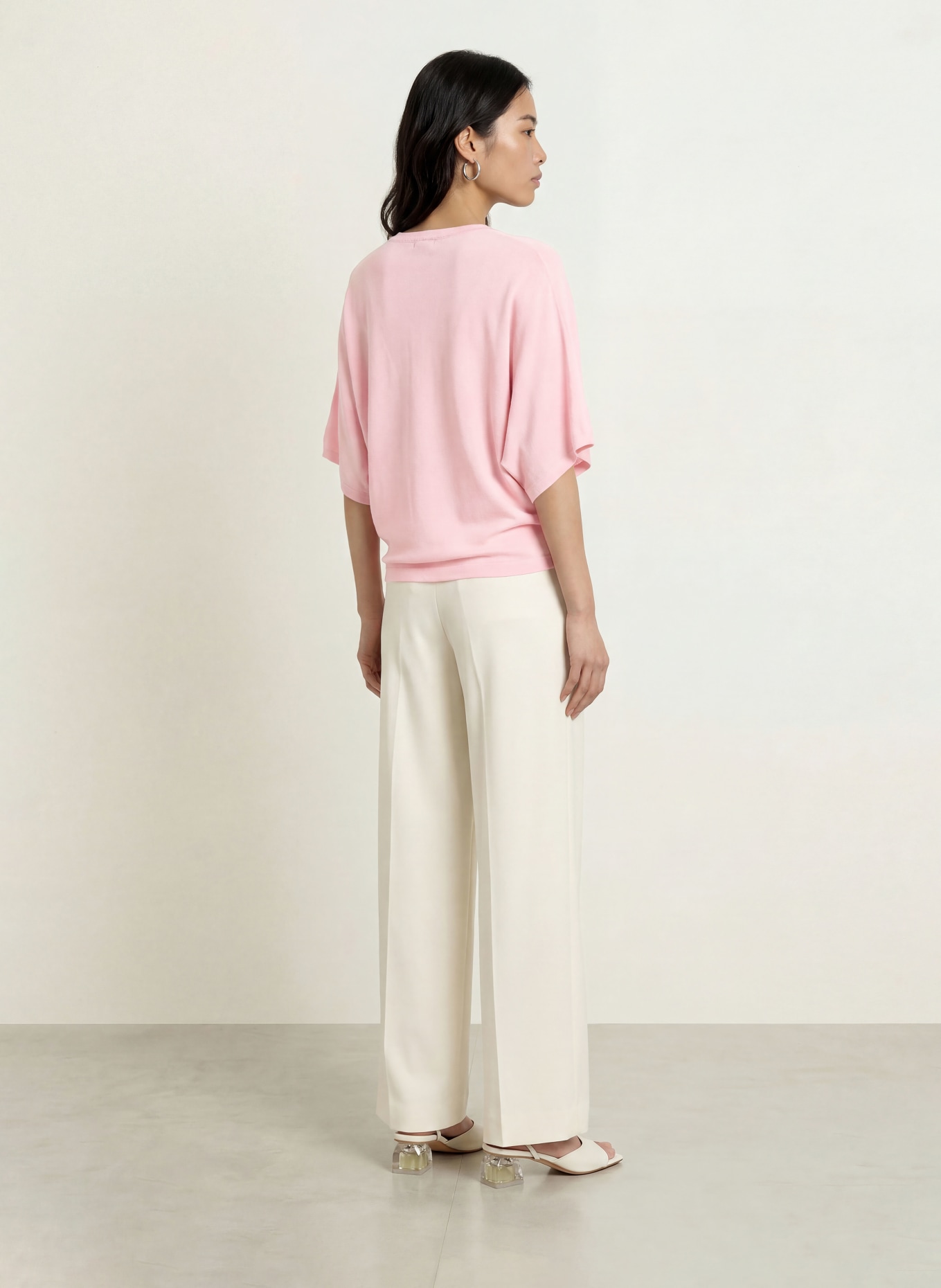 OPUS T-shirt en maille PENCH: ROSE